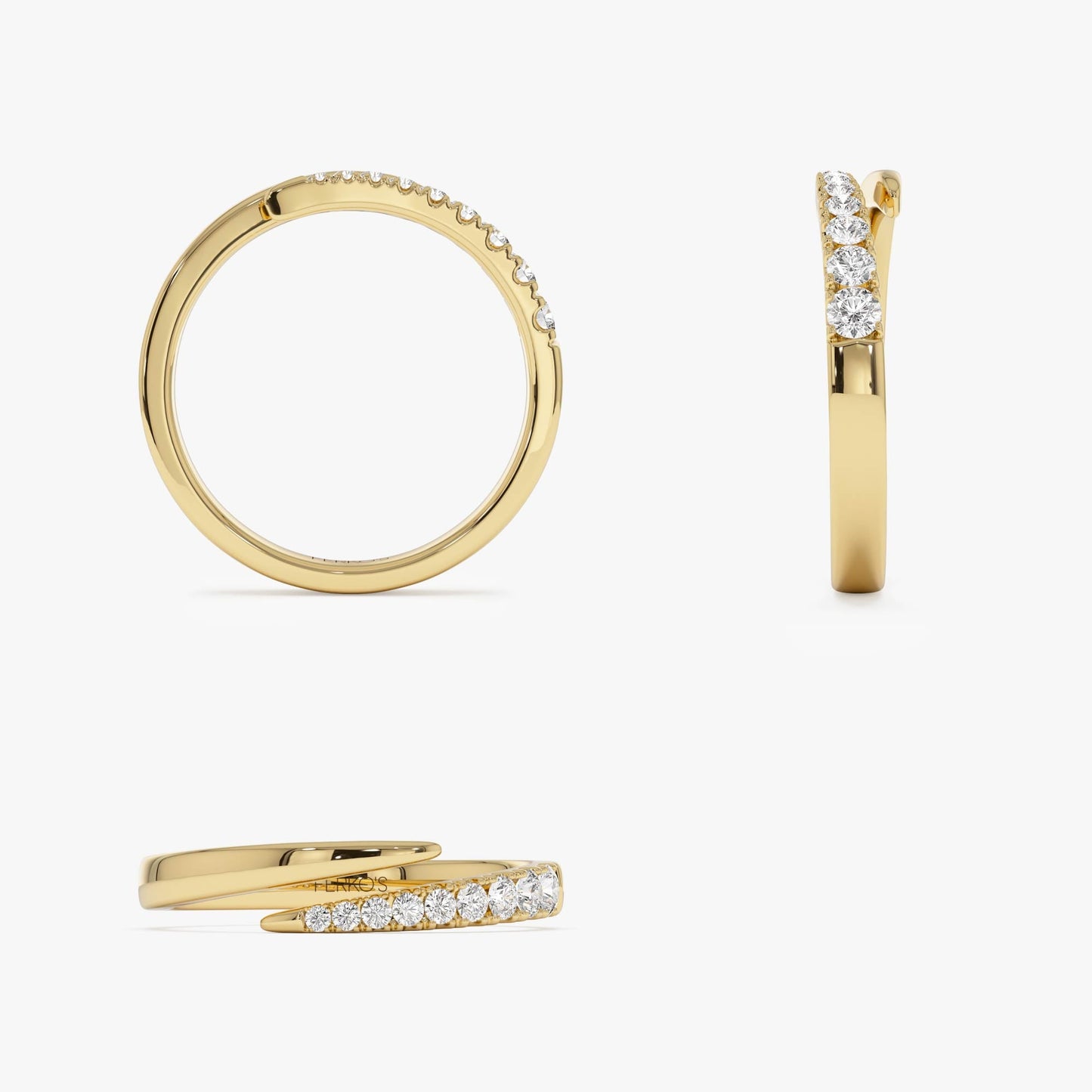 14K Diamond Wrap Crossover Ring