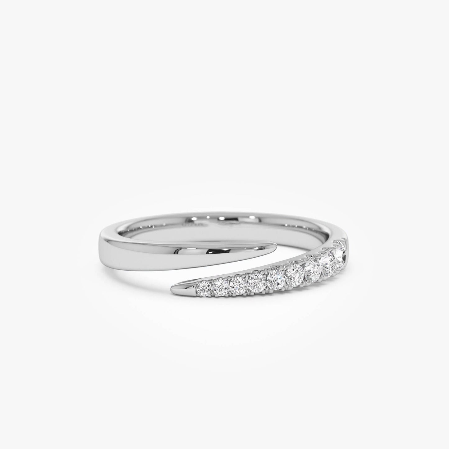 14K Diamond Wrap Crossover Ring - Geum Jewels