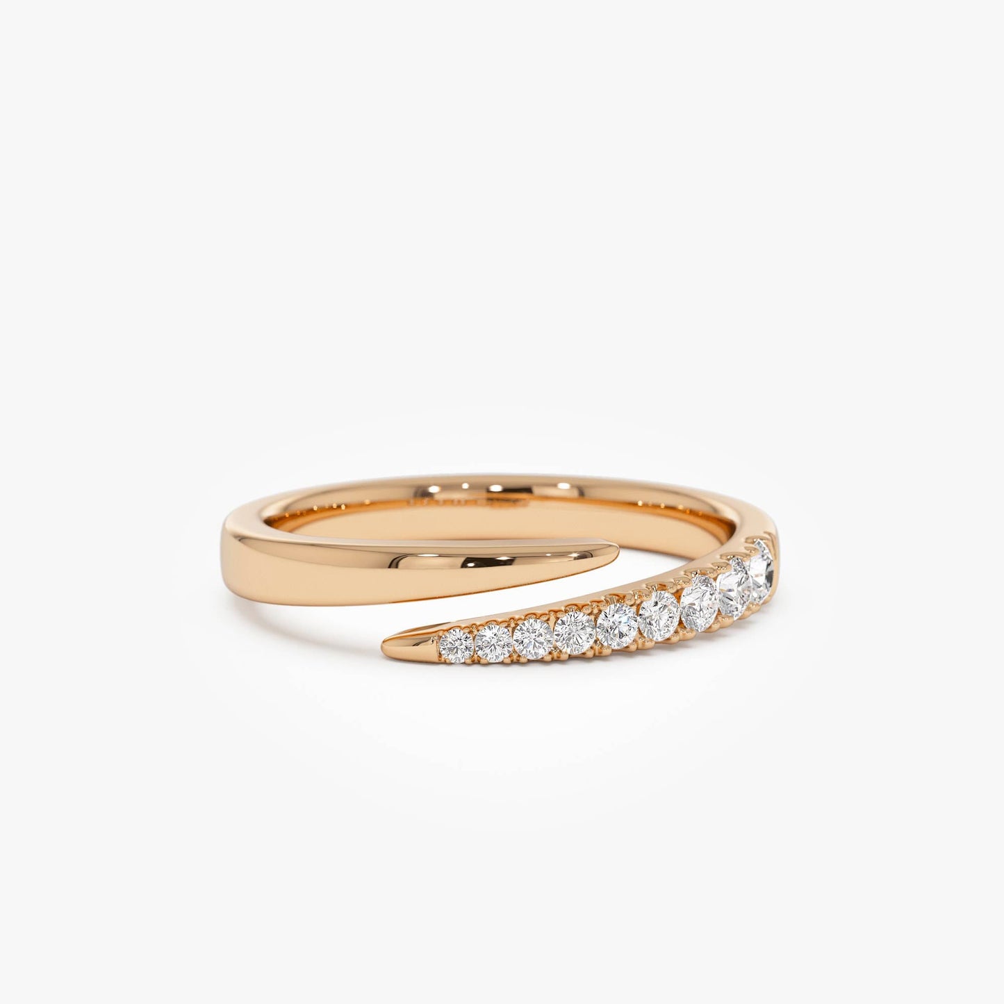 14K Diamond Wrap Crossover Ring - Geum Jewels