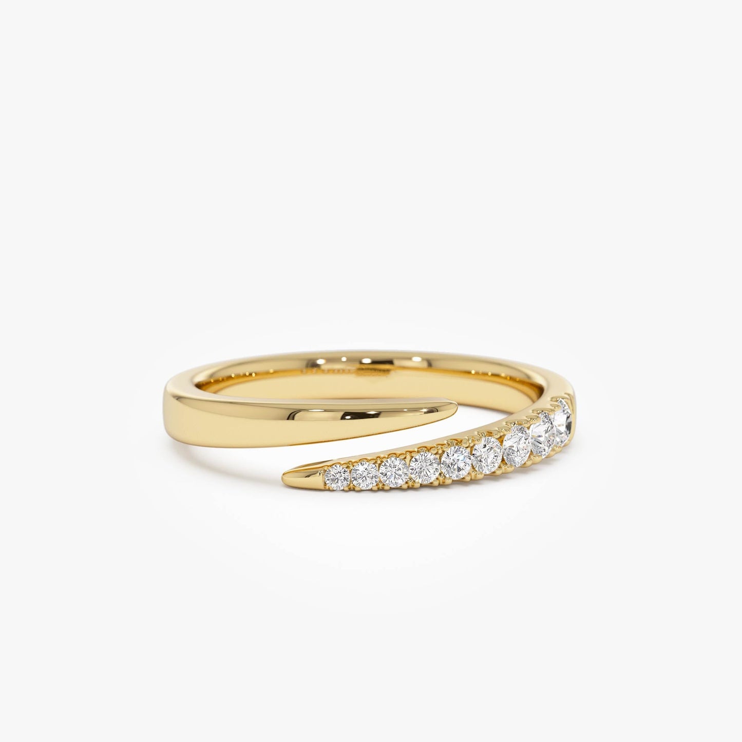 14K Diamond Wrap Crossover Ring - Geum Jewels