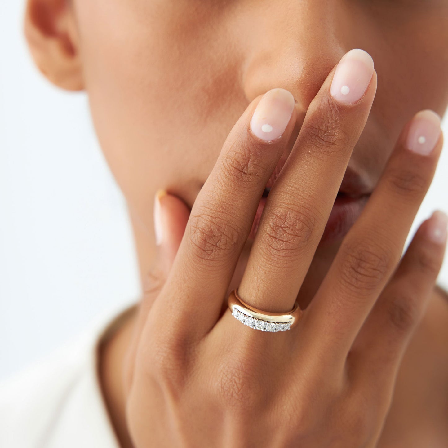 14k Dome Diamond Ring