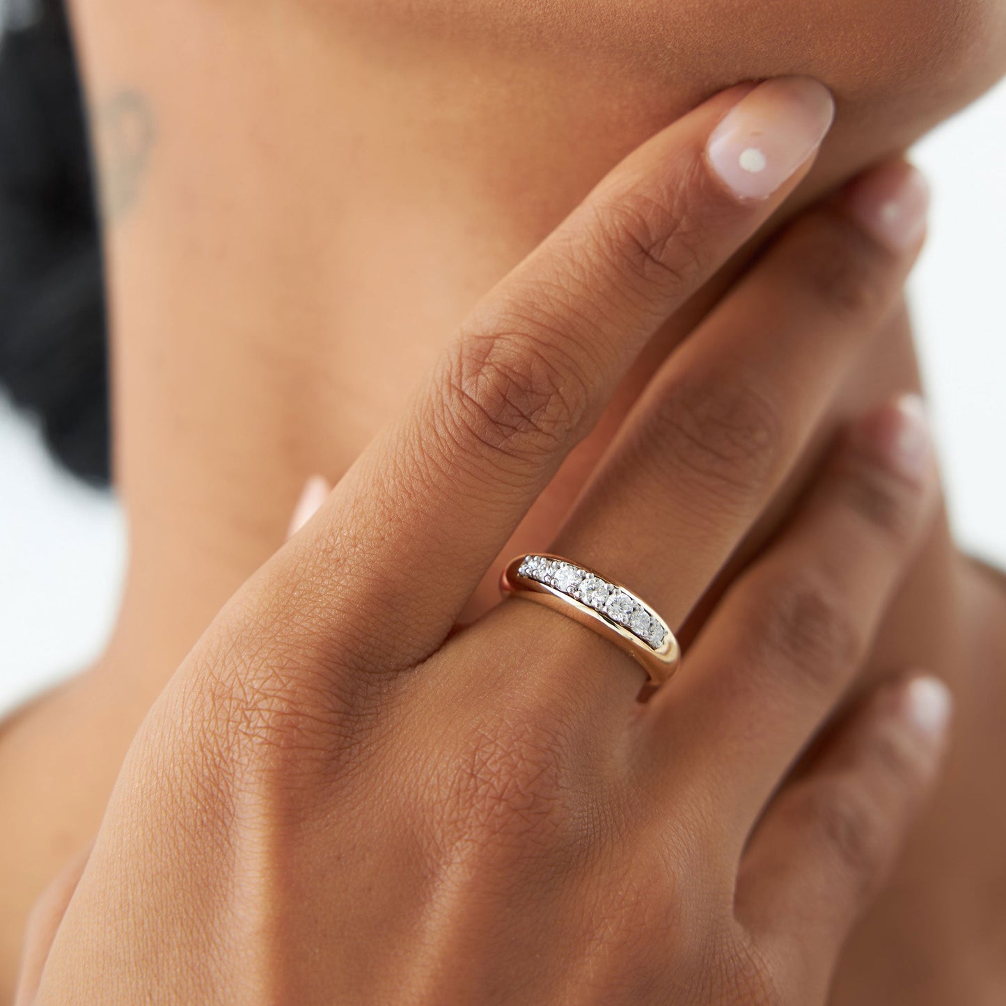 14k Dome Diamond Ring