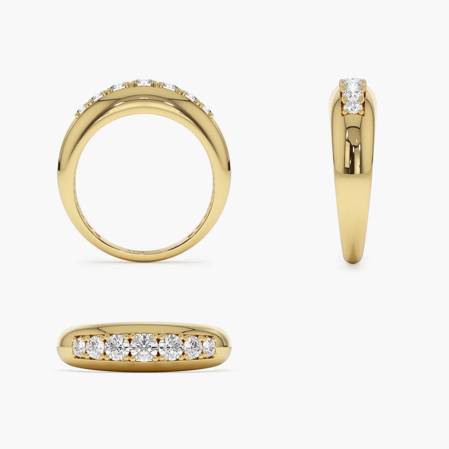 14k Dome Diamond Ring