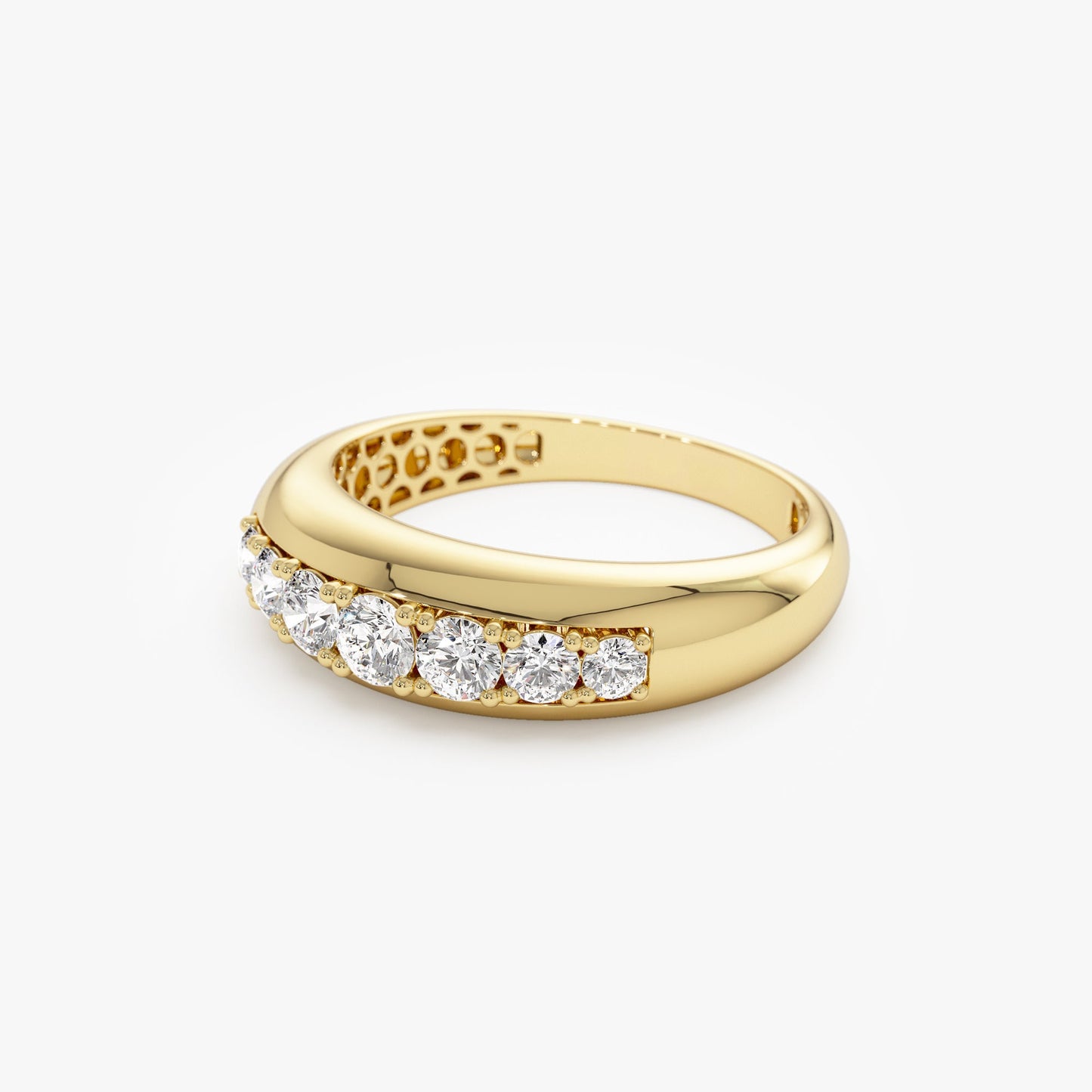 14k Dome Diamond Ring - Geum Jewels