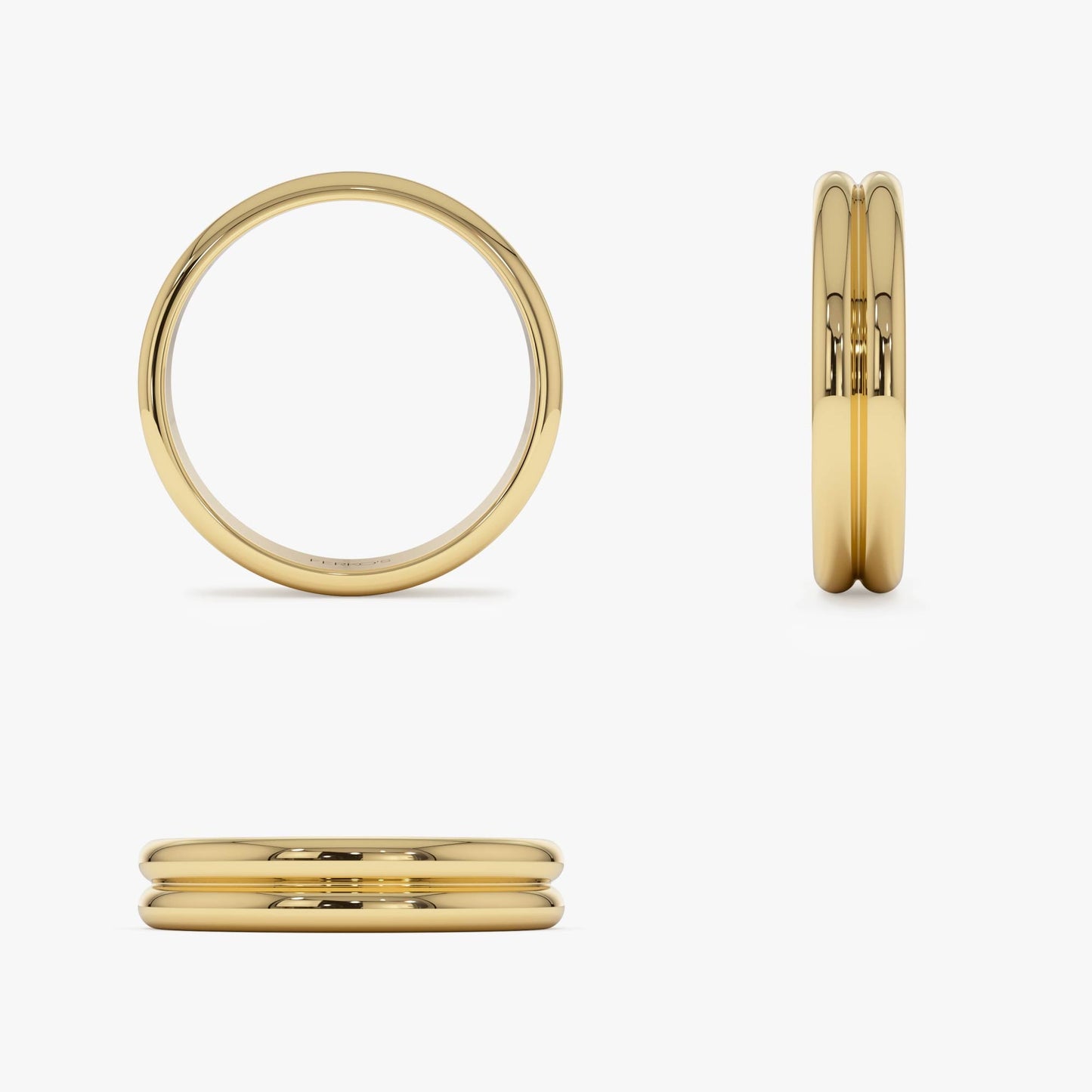 14k Double Dome Band Wedding Ring