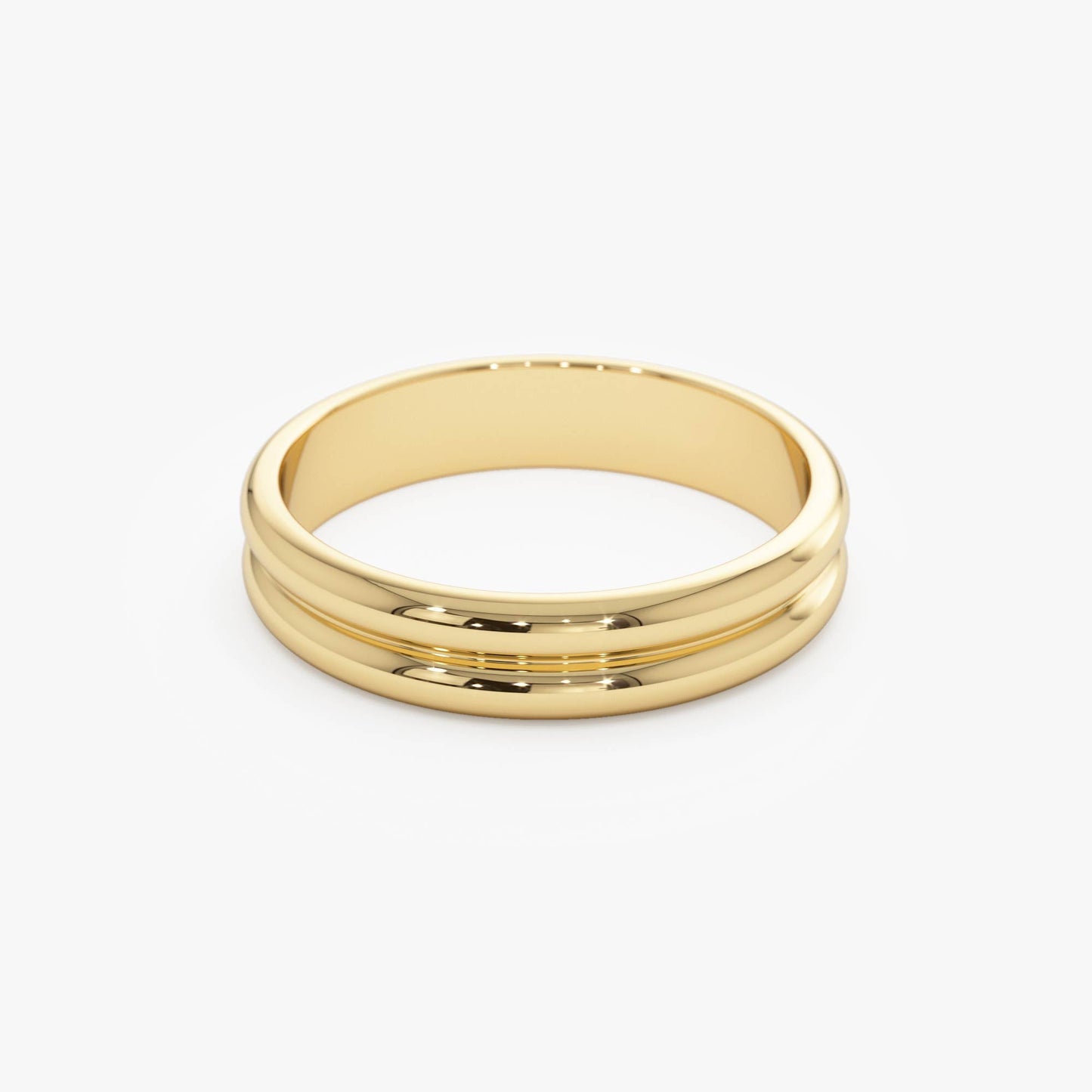 14k Double Dome Band Wedding Ring - Geum Jewels