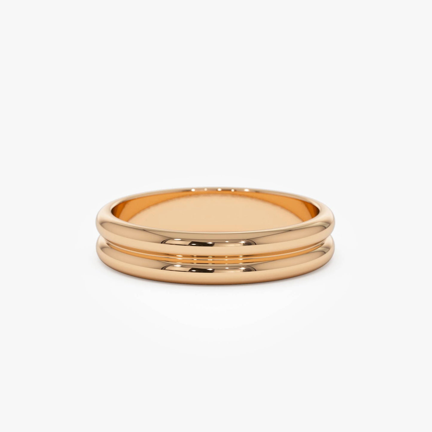 14k Double Dome Band Wedding Ring - Geum Jewels
