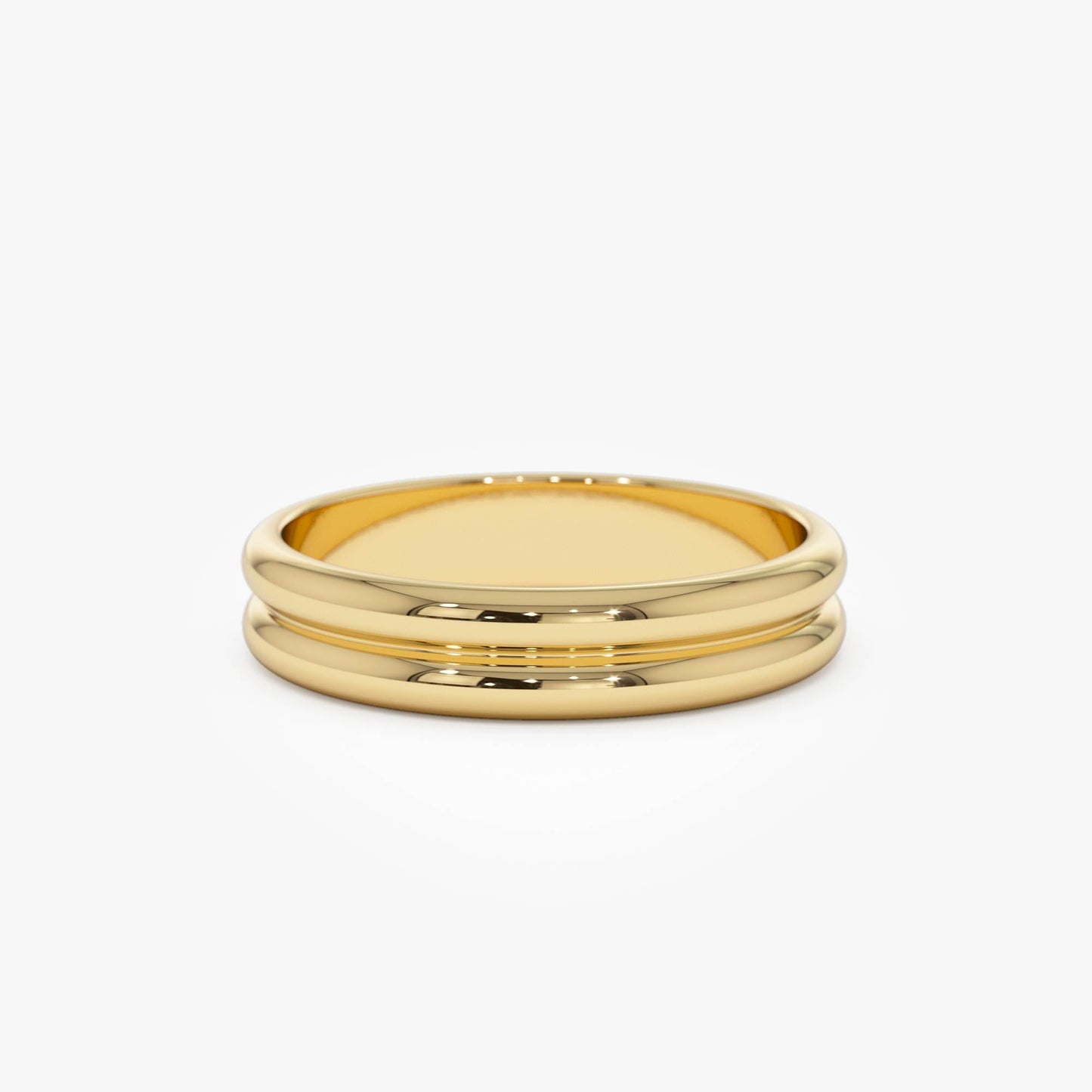 14k Double Dome Band Wedding Ring - Geum Jewels