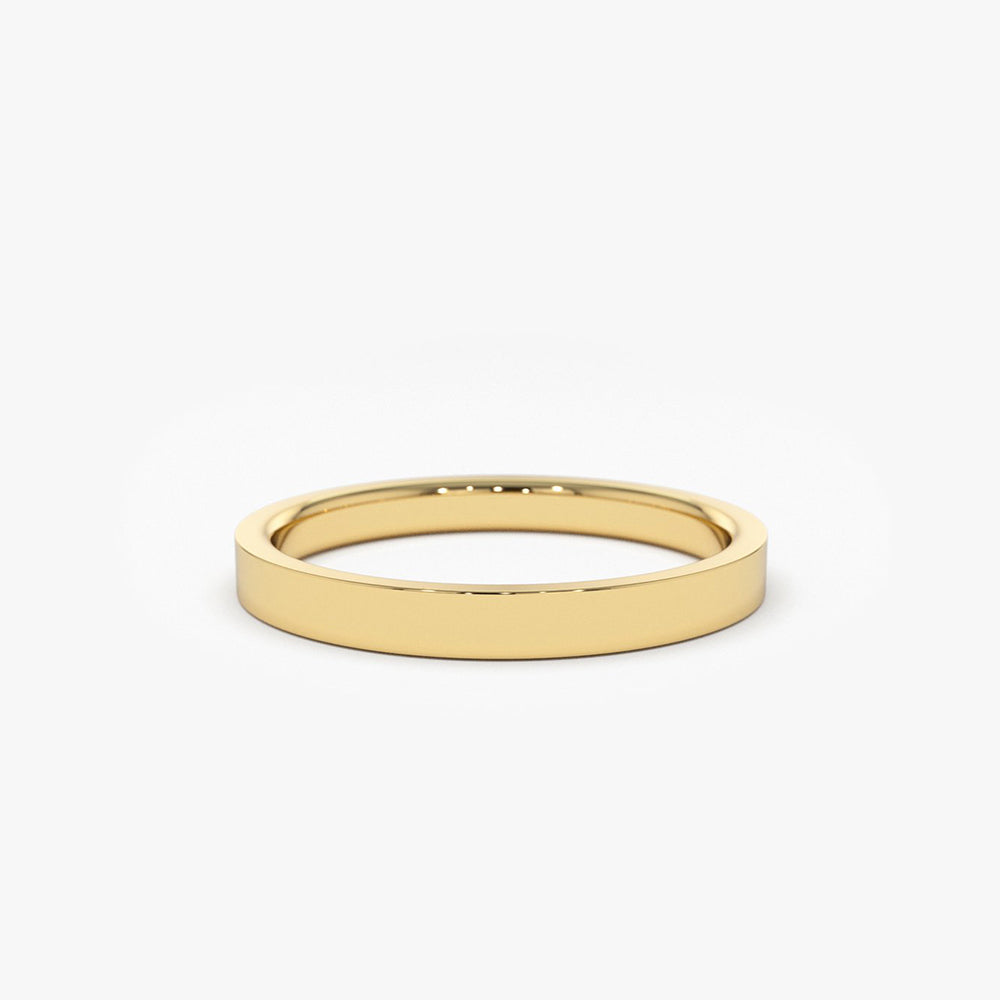 14k Flat 2MM wedding band - Geum Jewels