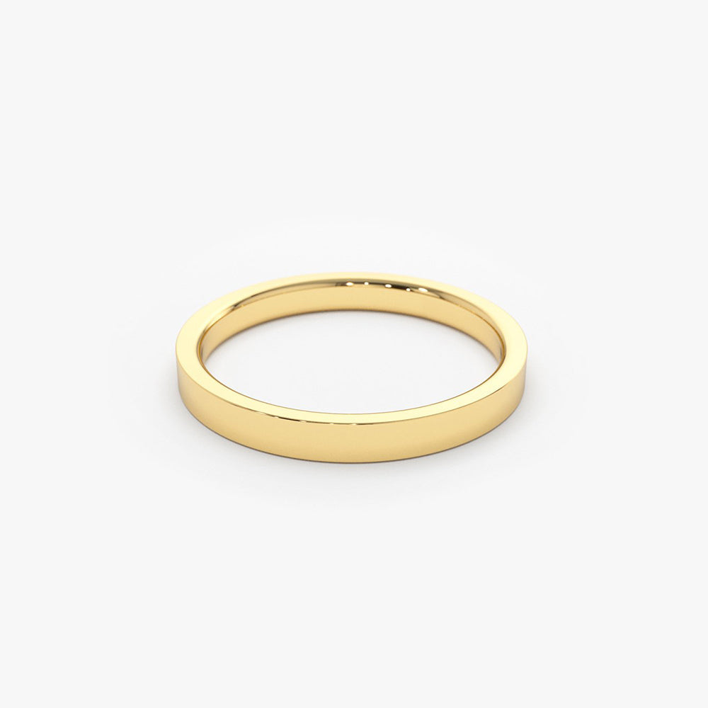 14k Flat 2MM wedding band - Geum Jewels