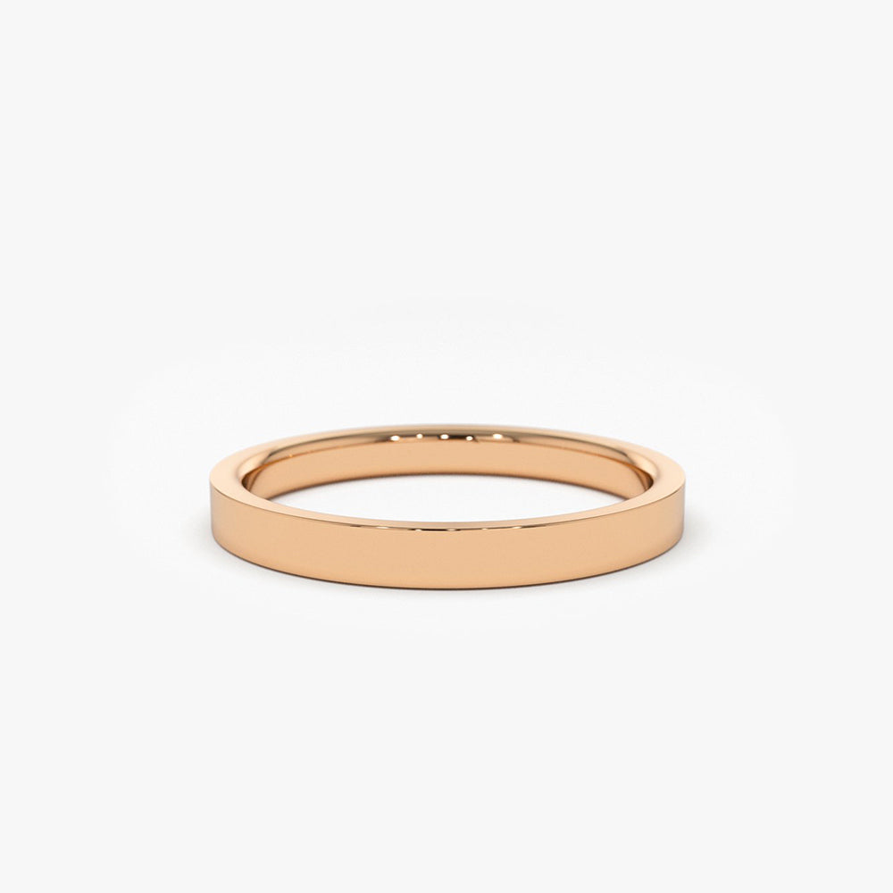 14k Flat 2MM wedding band - Geum Jewels