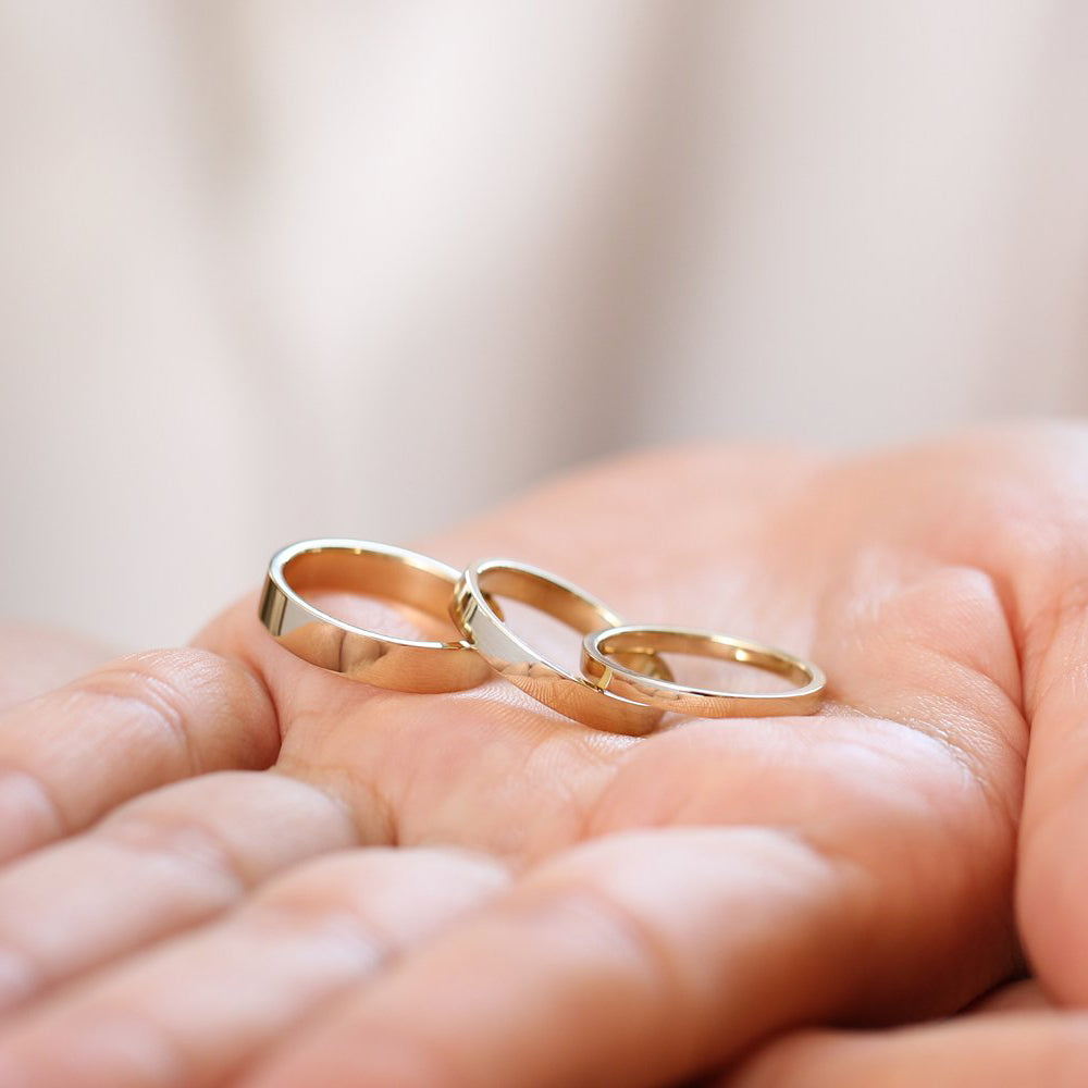 14K Flat 3MM Wedding Band