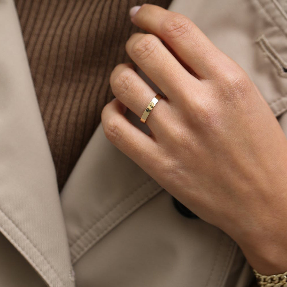14K Flat 3MM Wedding Band
