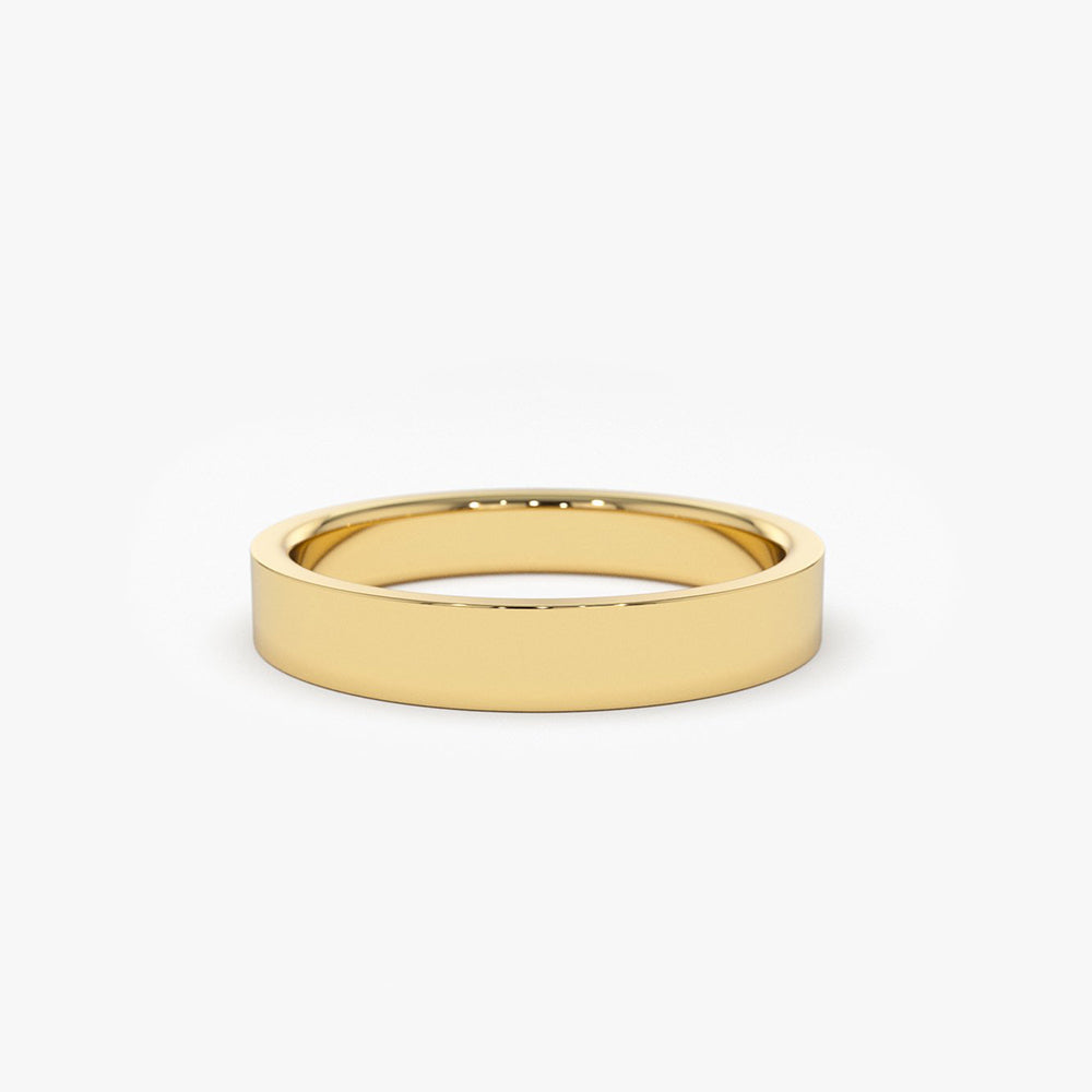 14K Flat 3MM Wedding Band - Geum Jewels