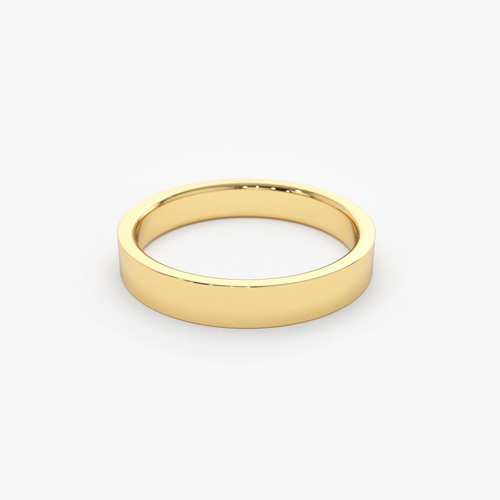 14K Flat 3MM Wedding Band - Geum Jewels