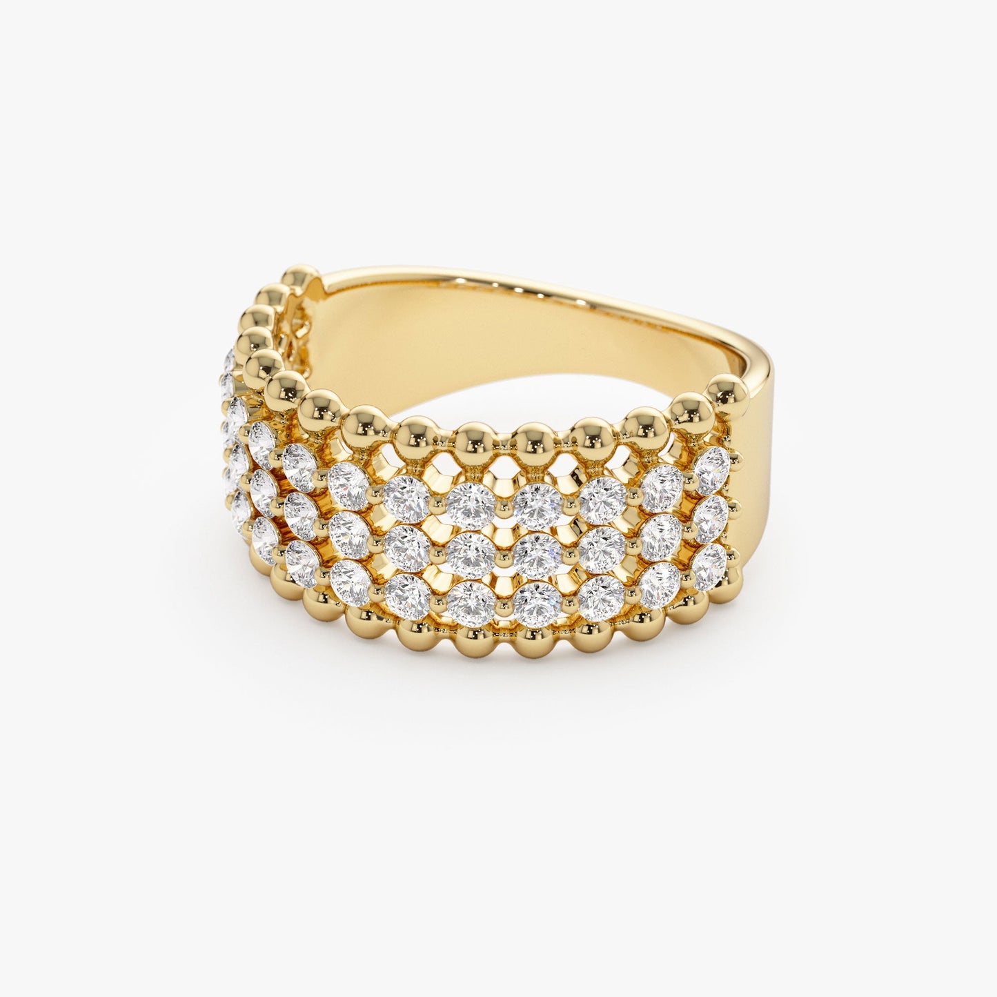14k Floating Diamond Bubble Band - Geum Jewels