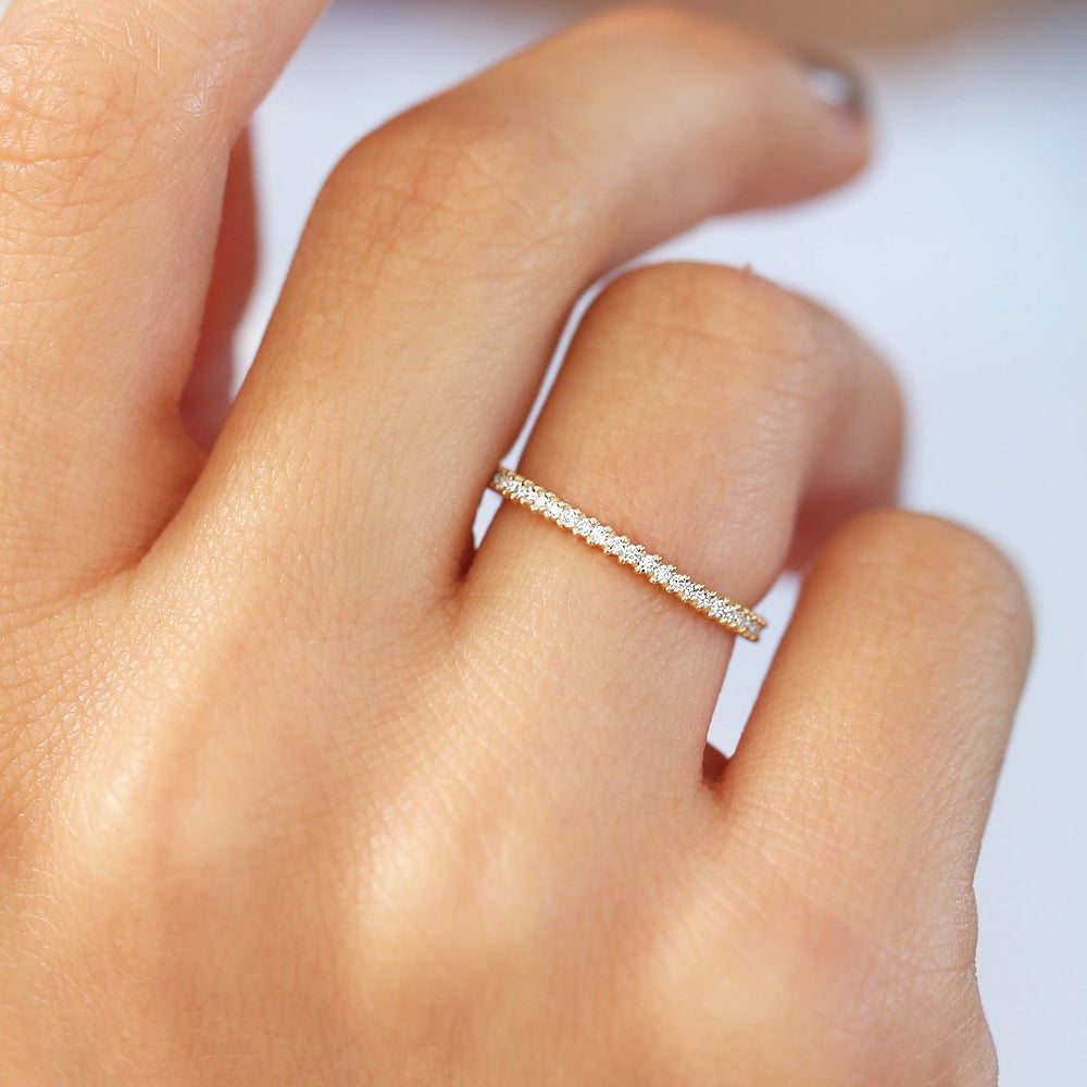 14k Full Eternity Petite Diamond Ring