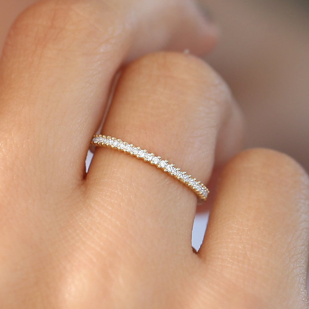 14k Full Eternity Petite Diamond Ring