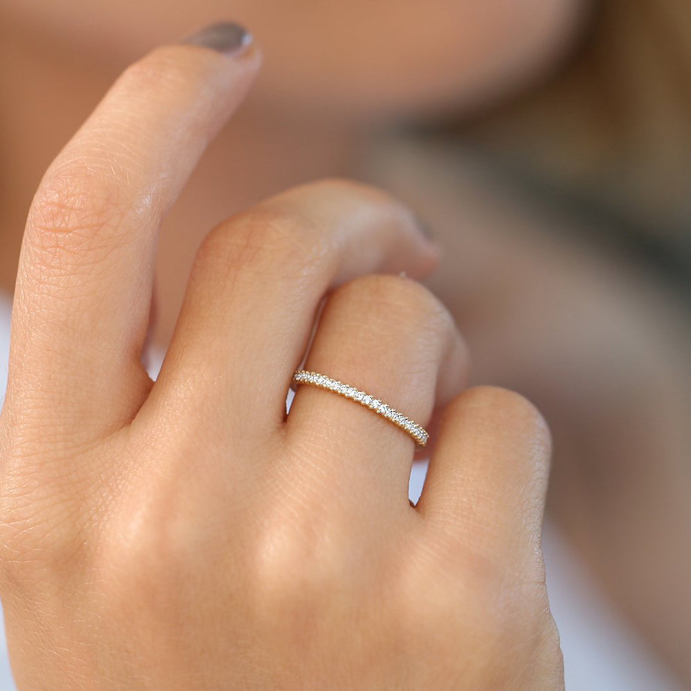 14k Full Eternity Petite Diamond Ring