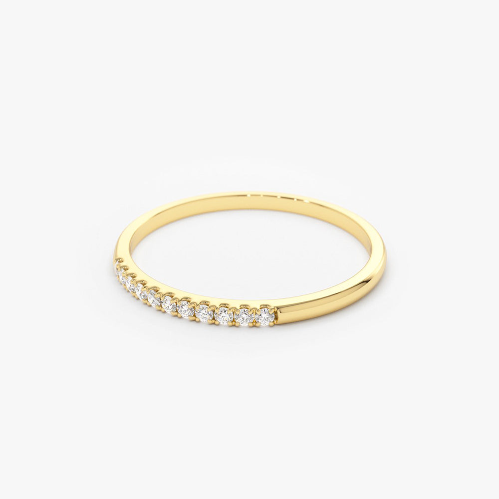 14K Gold 11 Stone Diamond Wedding Band