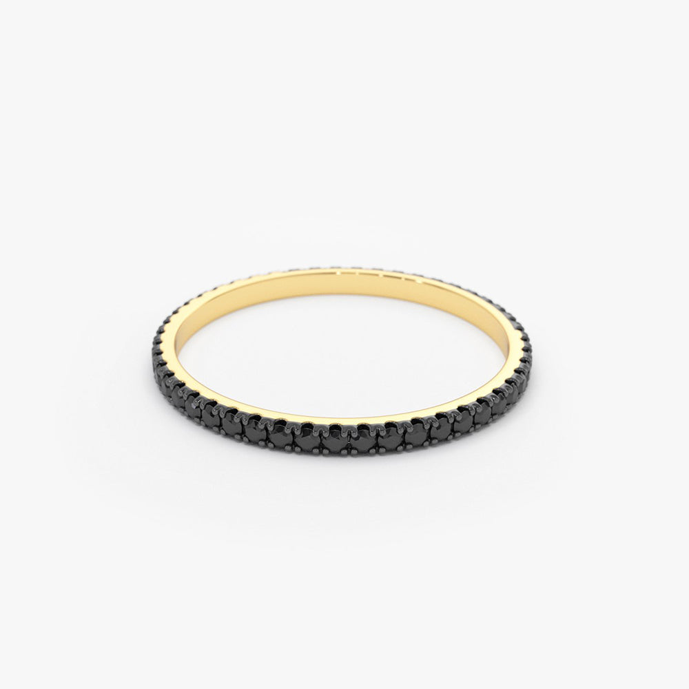14K Gold Black Diamond Eternity Band