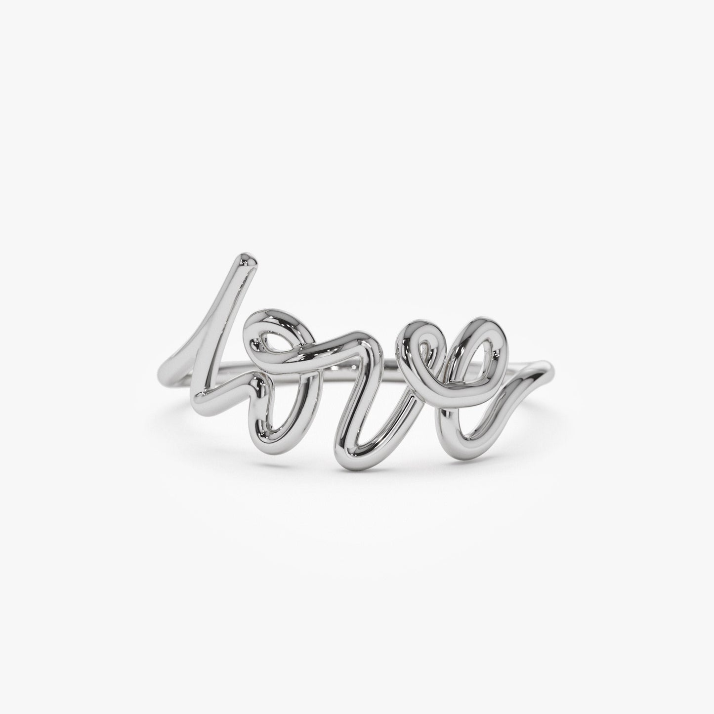 14K Gold Script Love Ring - Geum Jewels
