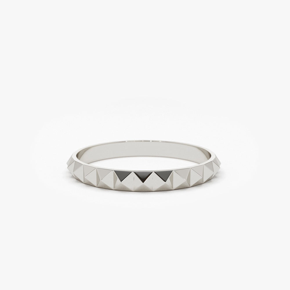 14K Gold Spike Pyramid Eternity Ring - Geum Jewels