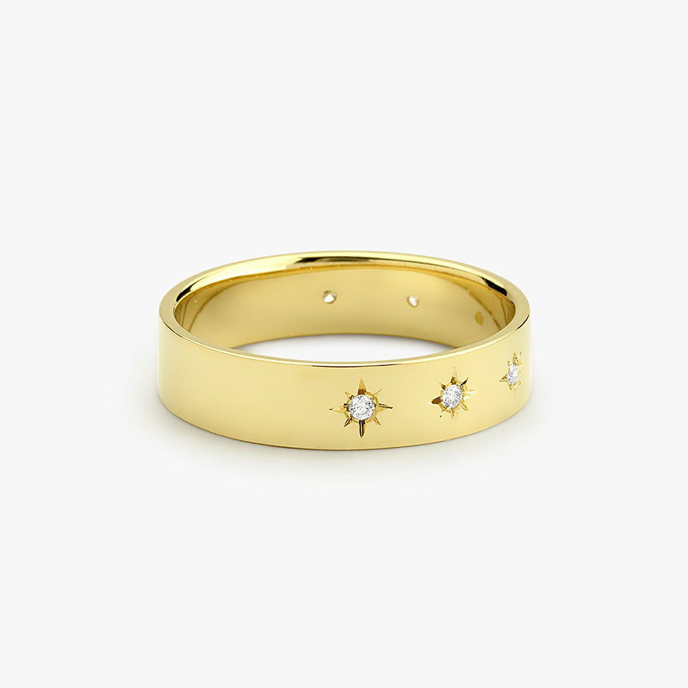 14K Gold Starburst Band