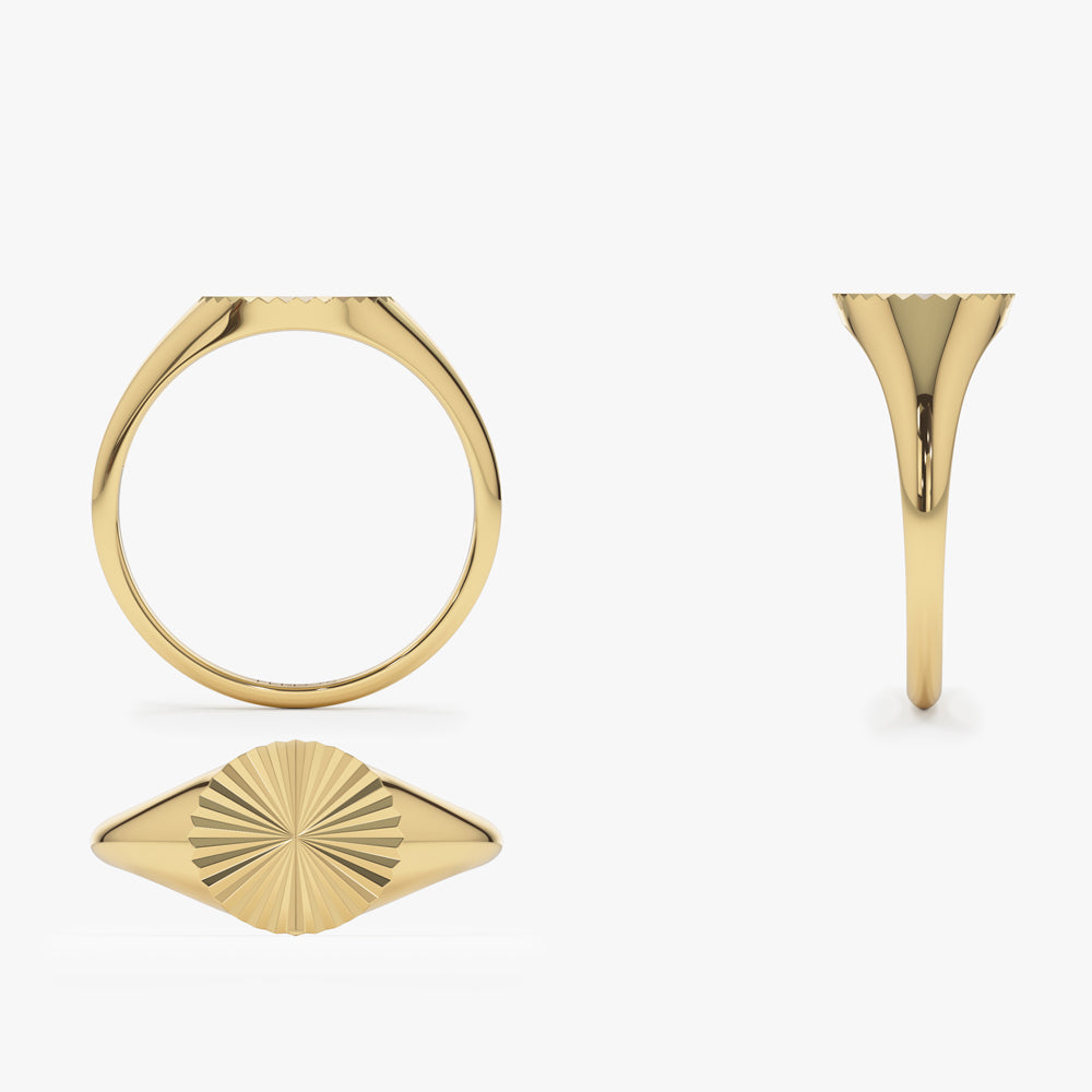 14k Gold Sun Signet Ring