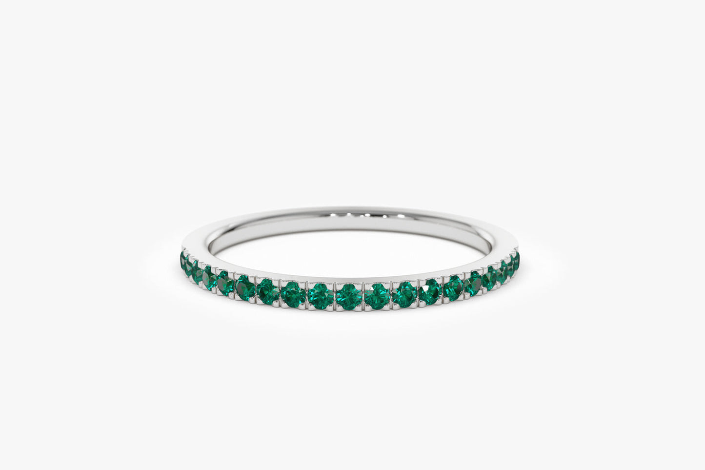 14k Half Eternity Emerald Ring - Geum Jewels