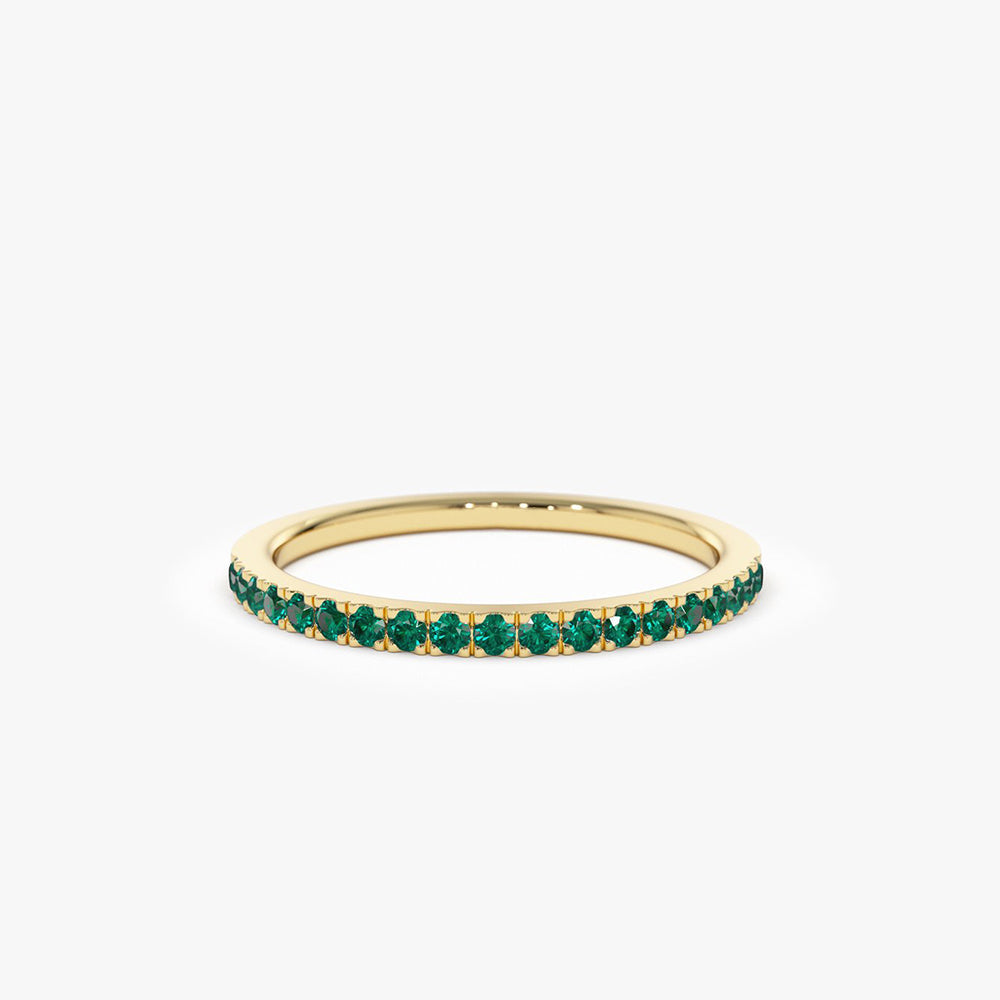 14k Half Eternity Emerald Ring - Geum Jewels