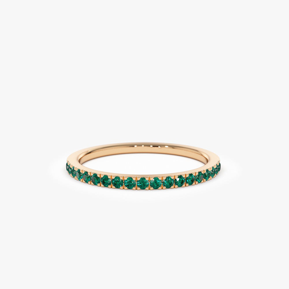 14k Half Eternity Emerald Ring - Geum Jewels