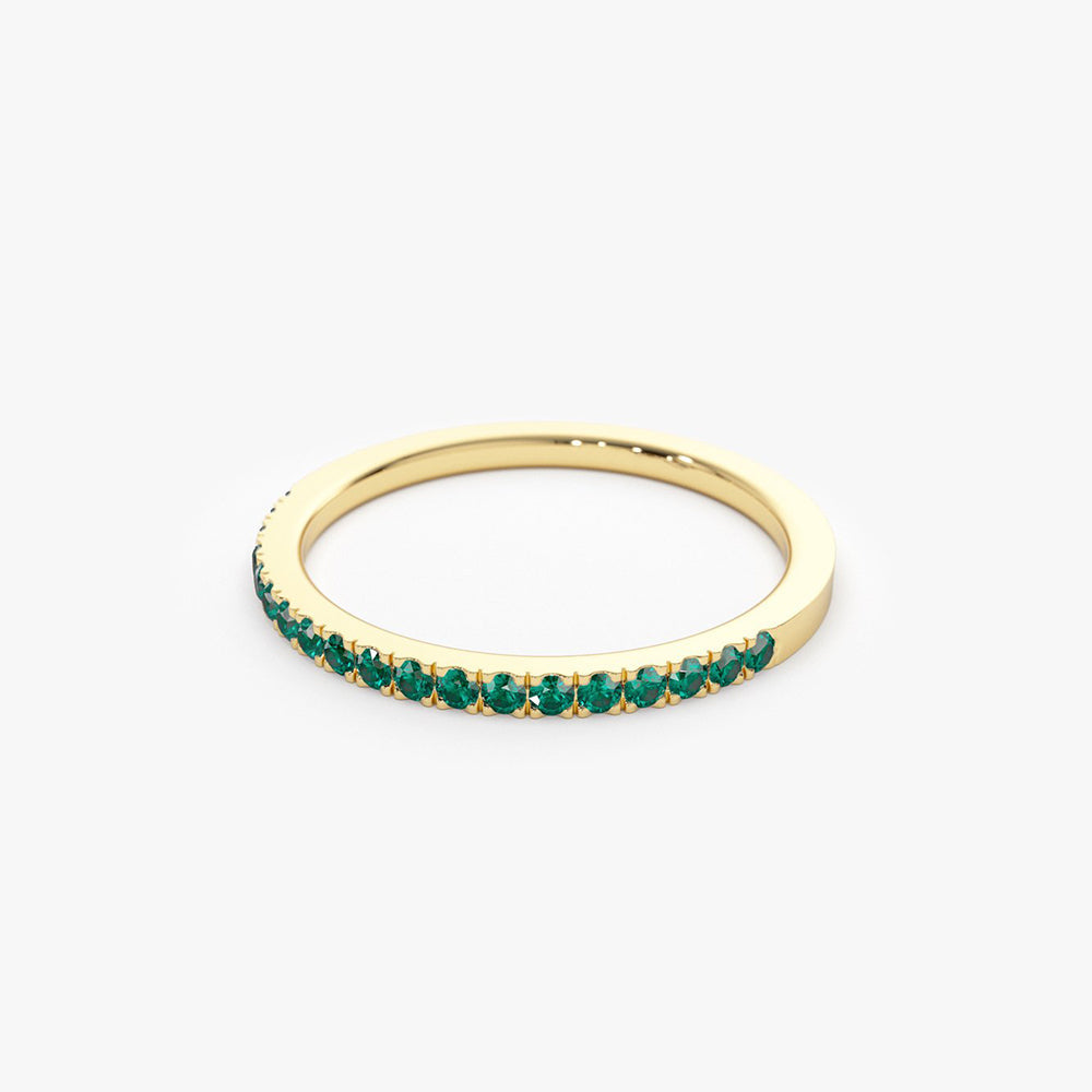14k Half Eternity Emerald Ring - Geum Jewels