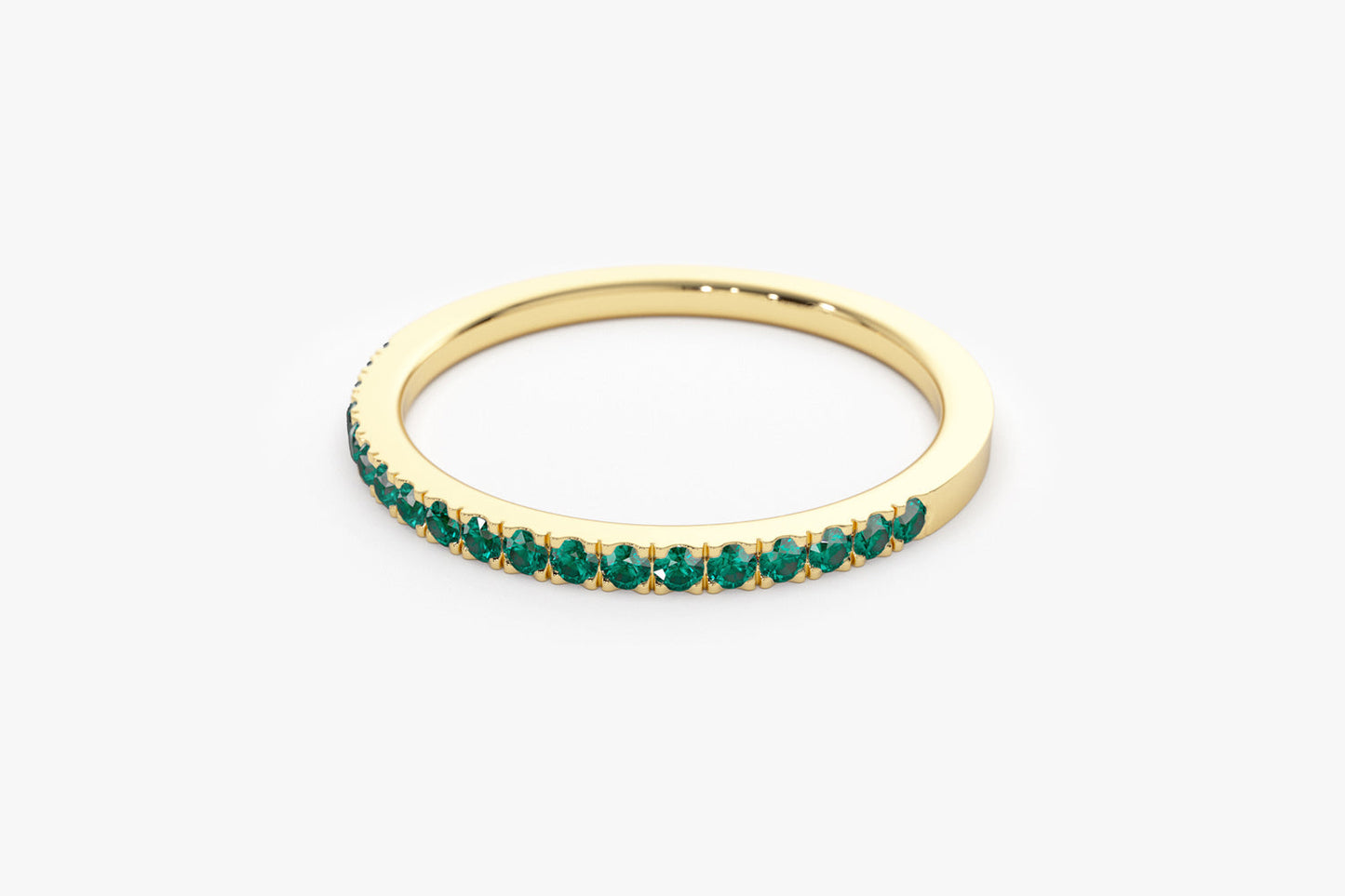 14k Half Eternity Emerald Ring - Geum Jewels