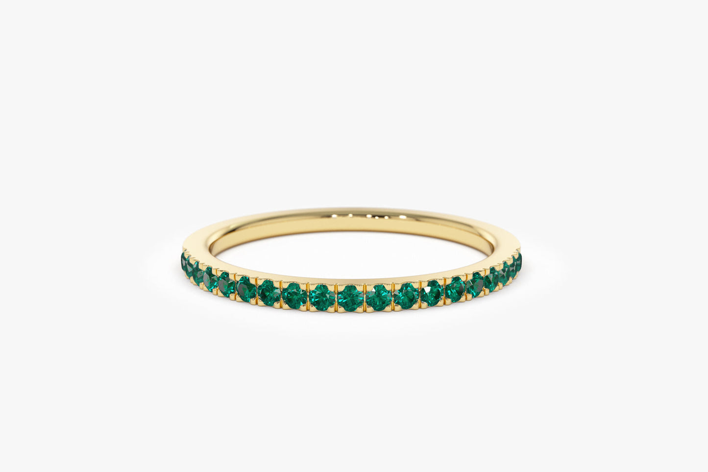 14k Half Eternity Emerald Ring - Geum Jewels