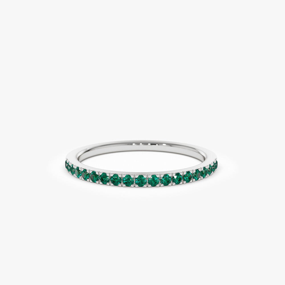 14k Half Eternity Emerald Ring - Geum Jewels