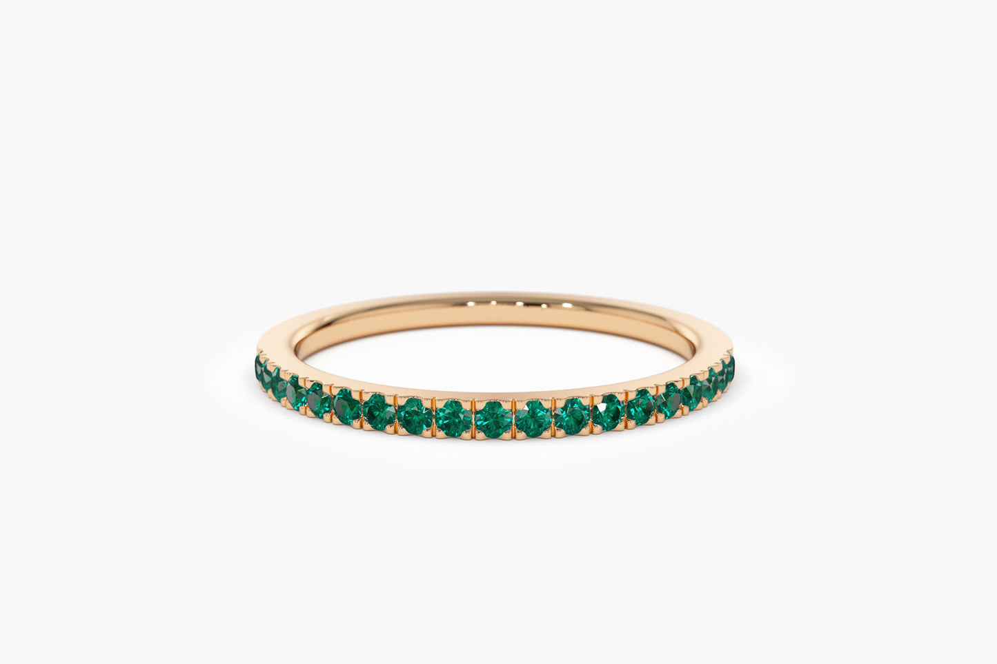 14k Half Eternity Emerald Ring - Geum Jewels