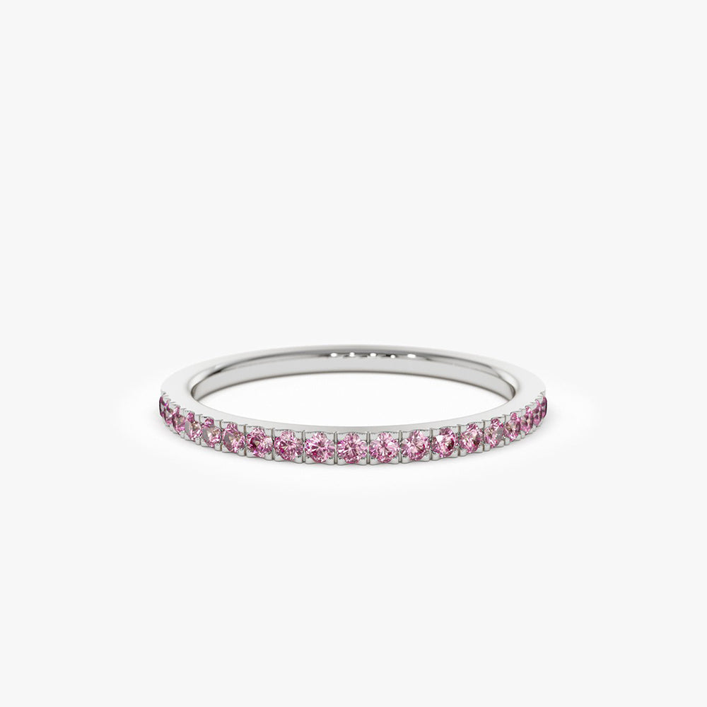 14k Half Eternity Pink Sapphire Ring - Geum Jewels
