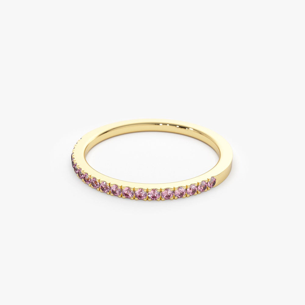 14k Half Eternity Pink Sapphire Ring - Geum Jewels