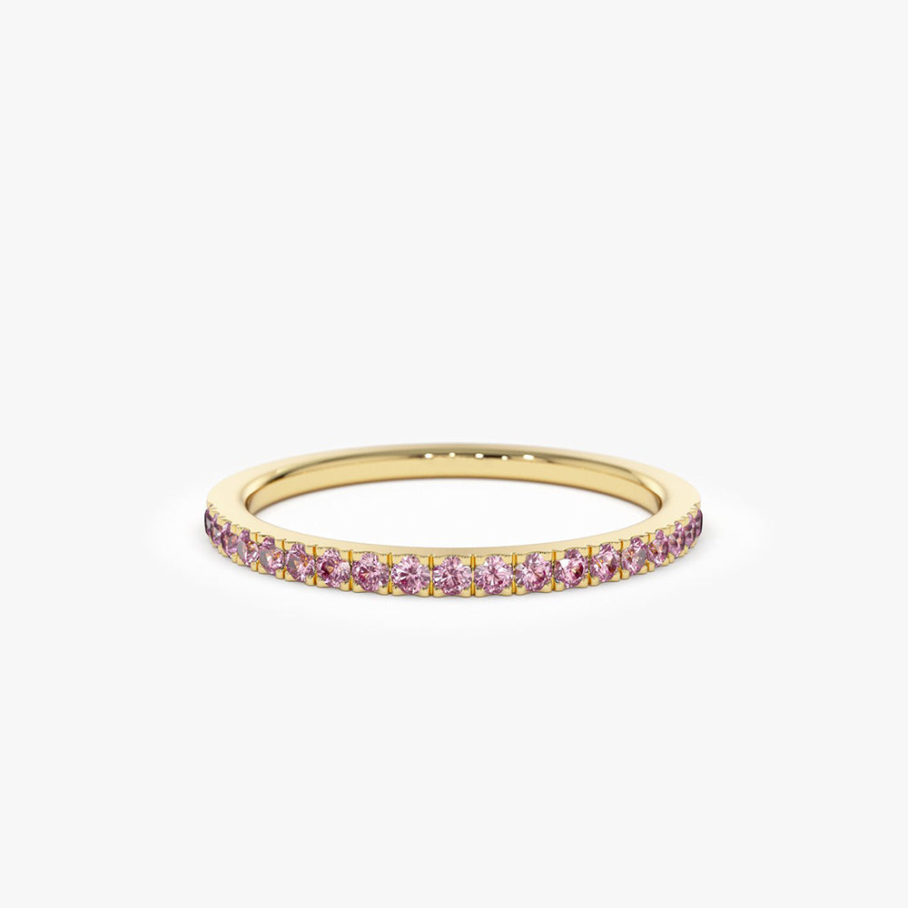 14k Half Eternity Pink Sapphire Ring - Geum Jewels