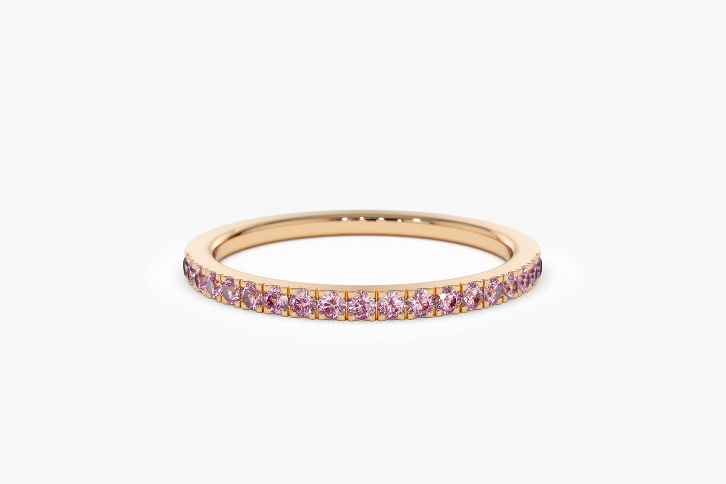 14k Half Eternity Pink Sapphire Ring - Geum Jewels