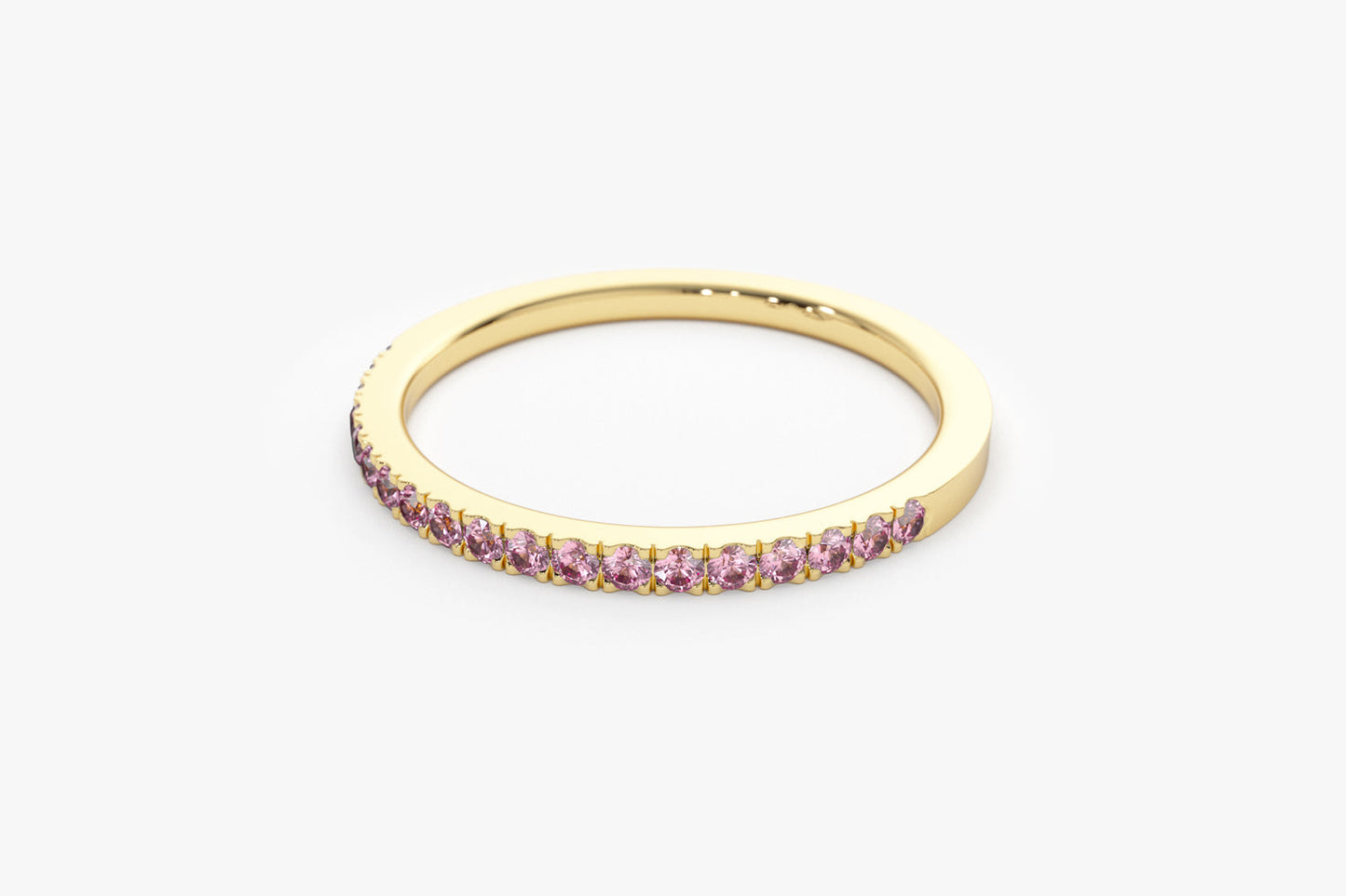 14k Half Eternity Pink Sapphire Ring - Geum Jewels