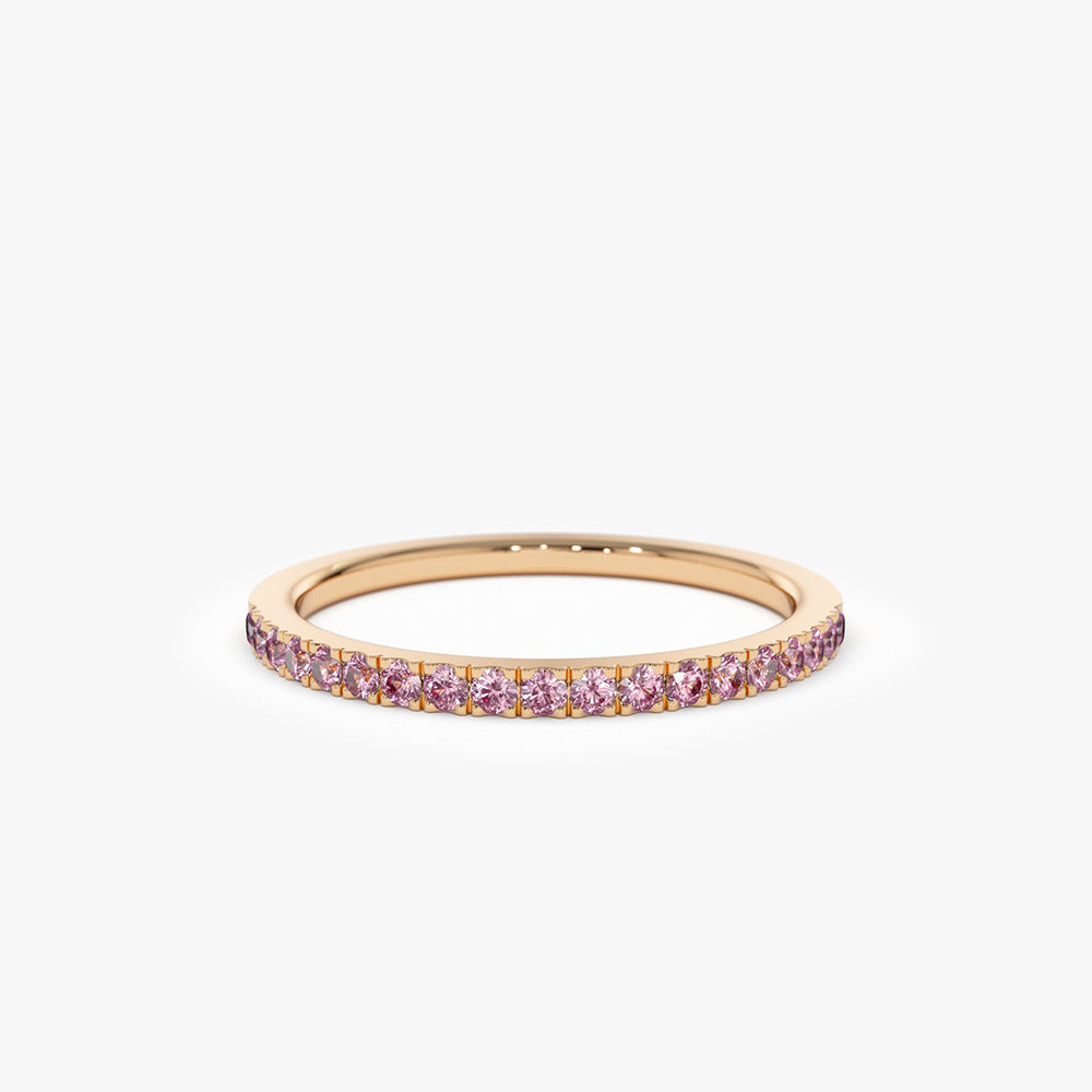14k Half Eternity Pink Sapphire Ring - Geum Jewels