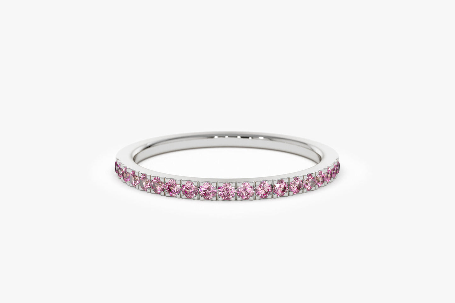 14k Half Eternity Pink Sapphire Ring - Geum Jewels