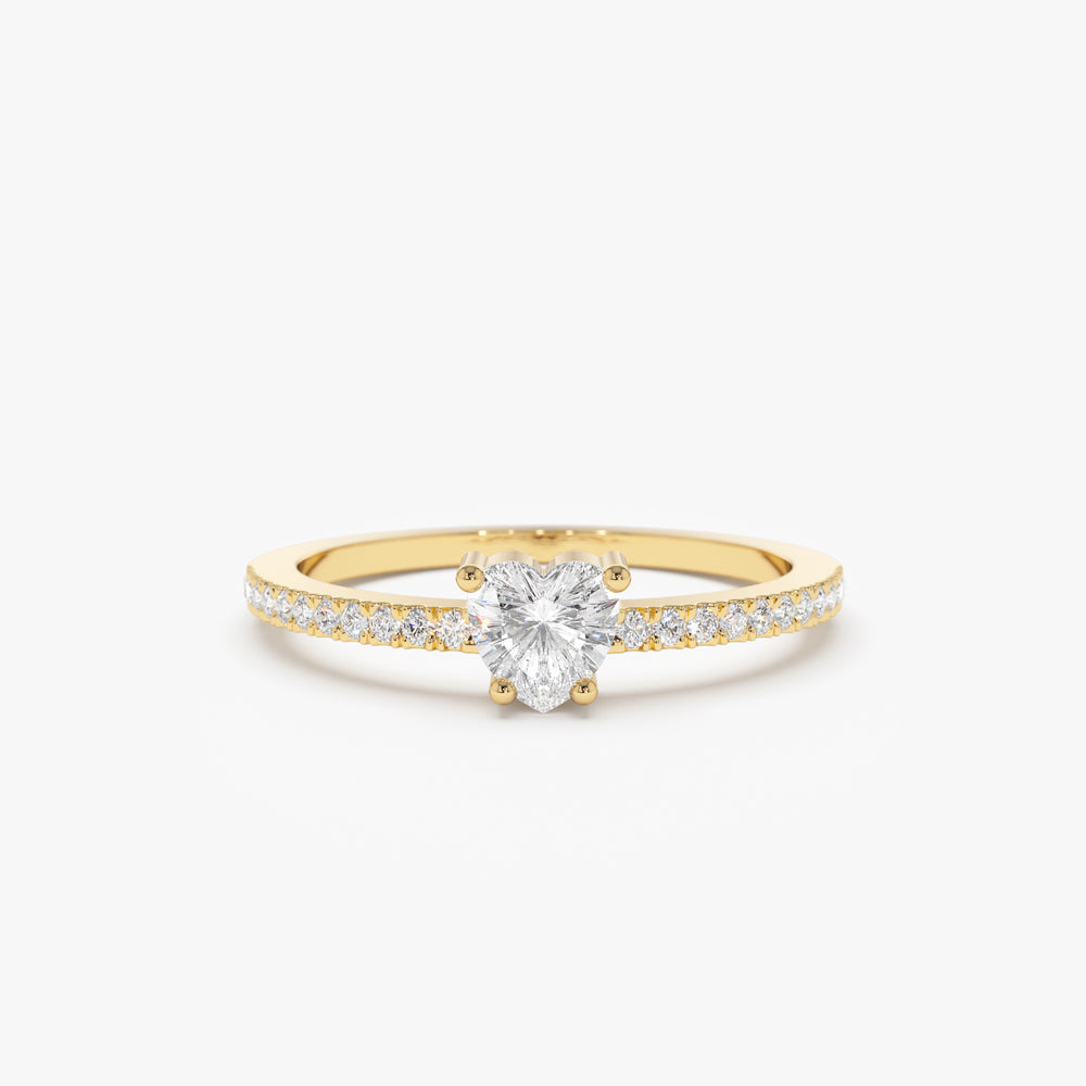 14k Heart-Shaped Diamond Ring - Geum Jewels