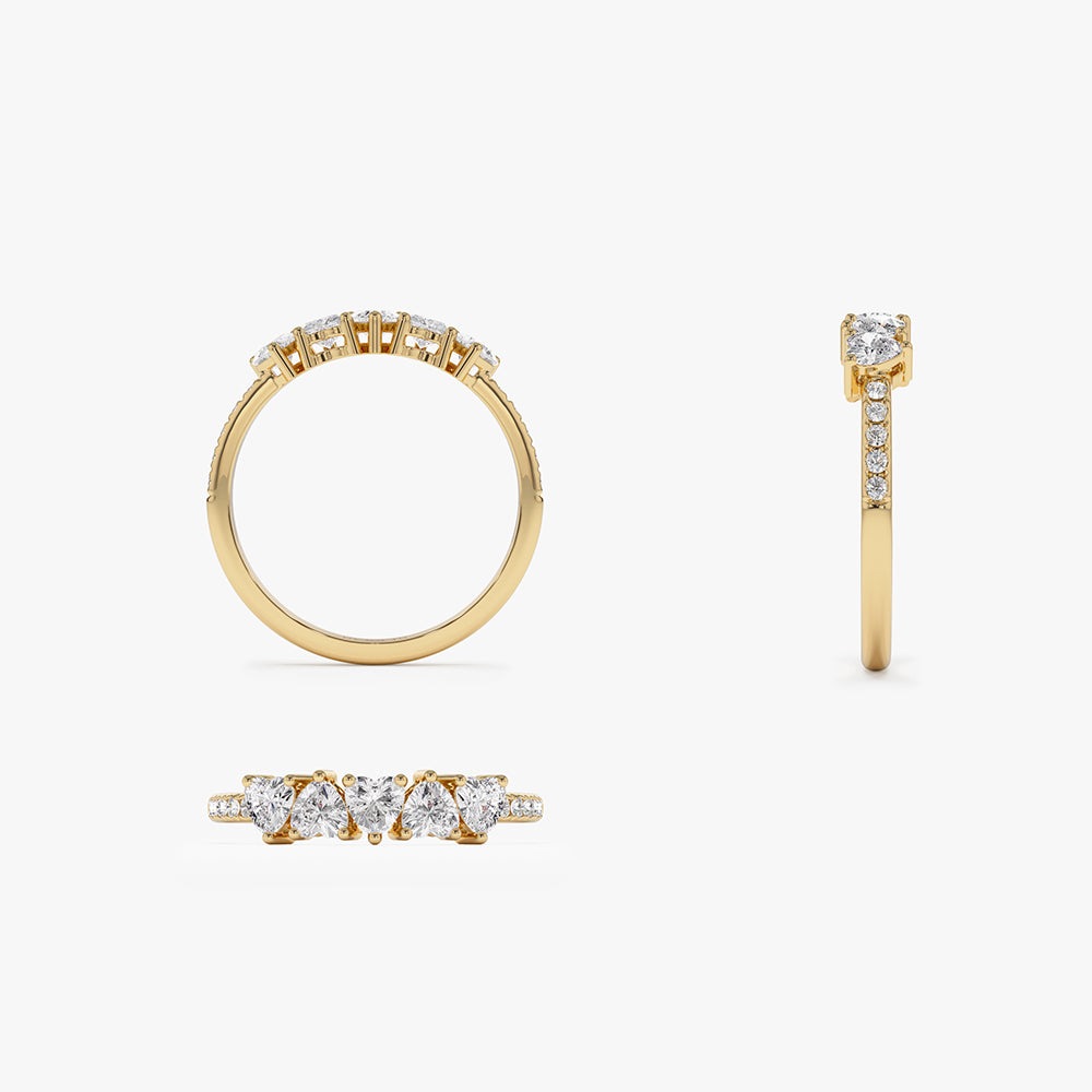 14k Heart Shaped Diamond Ring w/ Pave Diamonds