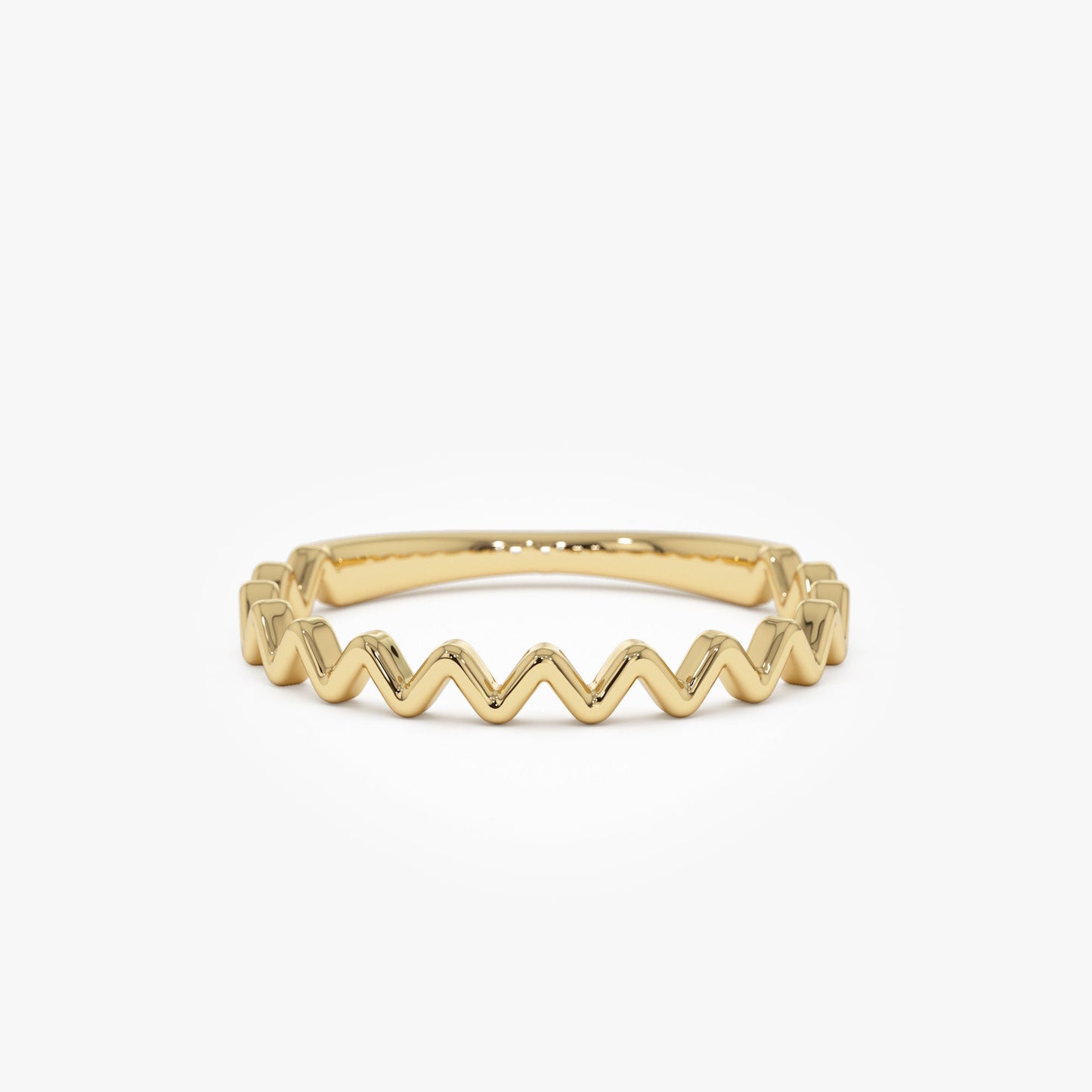 14K High and Low Zig Zag Ring - Geum Jewels