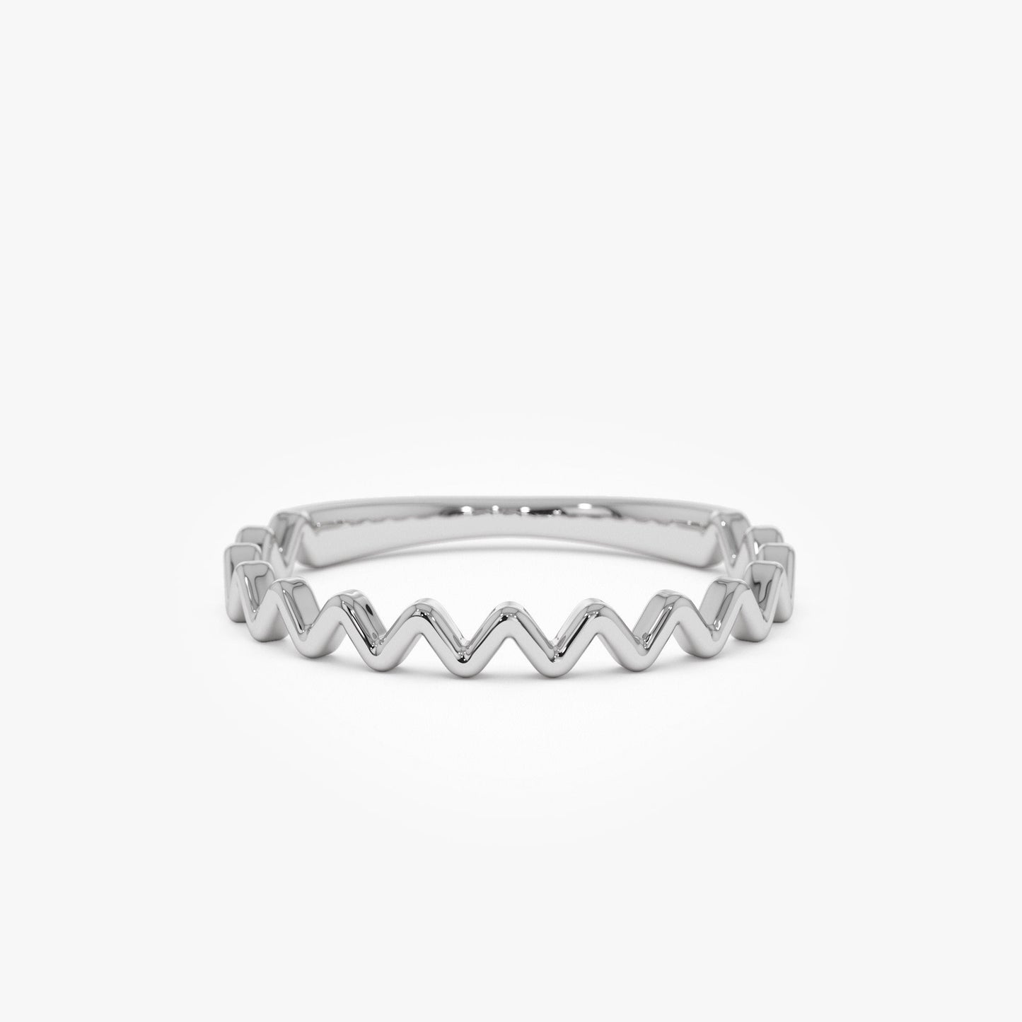 14K High and Low Zig Zag Ring - Geum Jewels