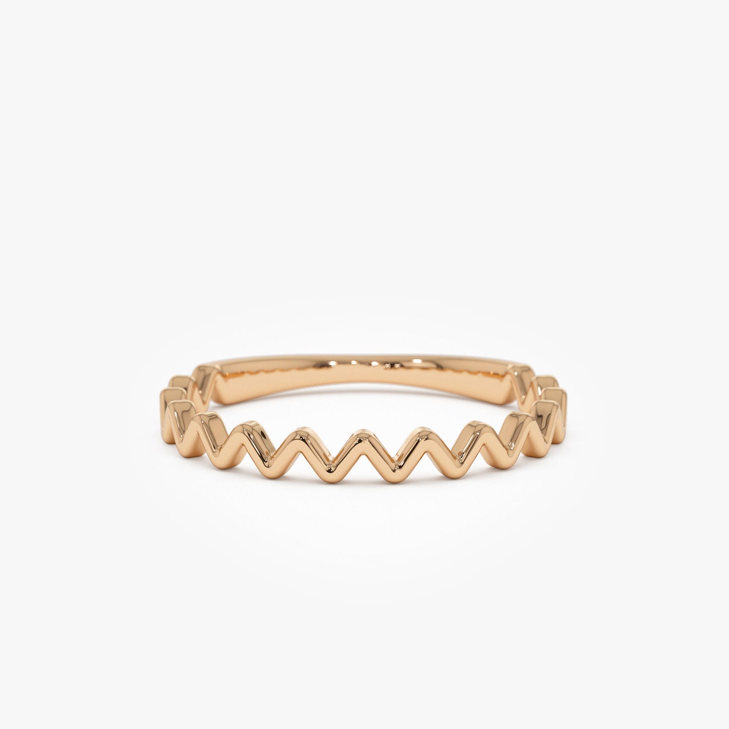 14K High and Low Zig Zag Ring - Geum Jewels