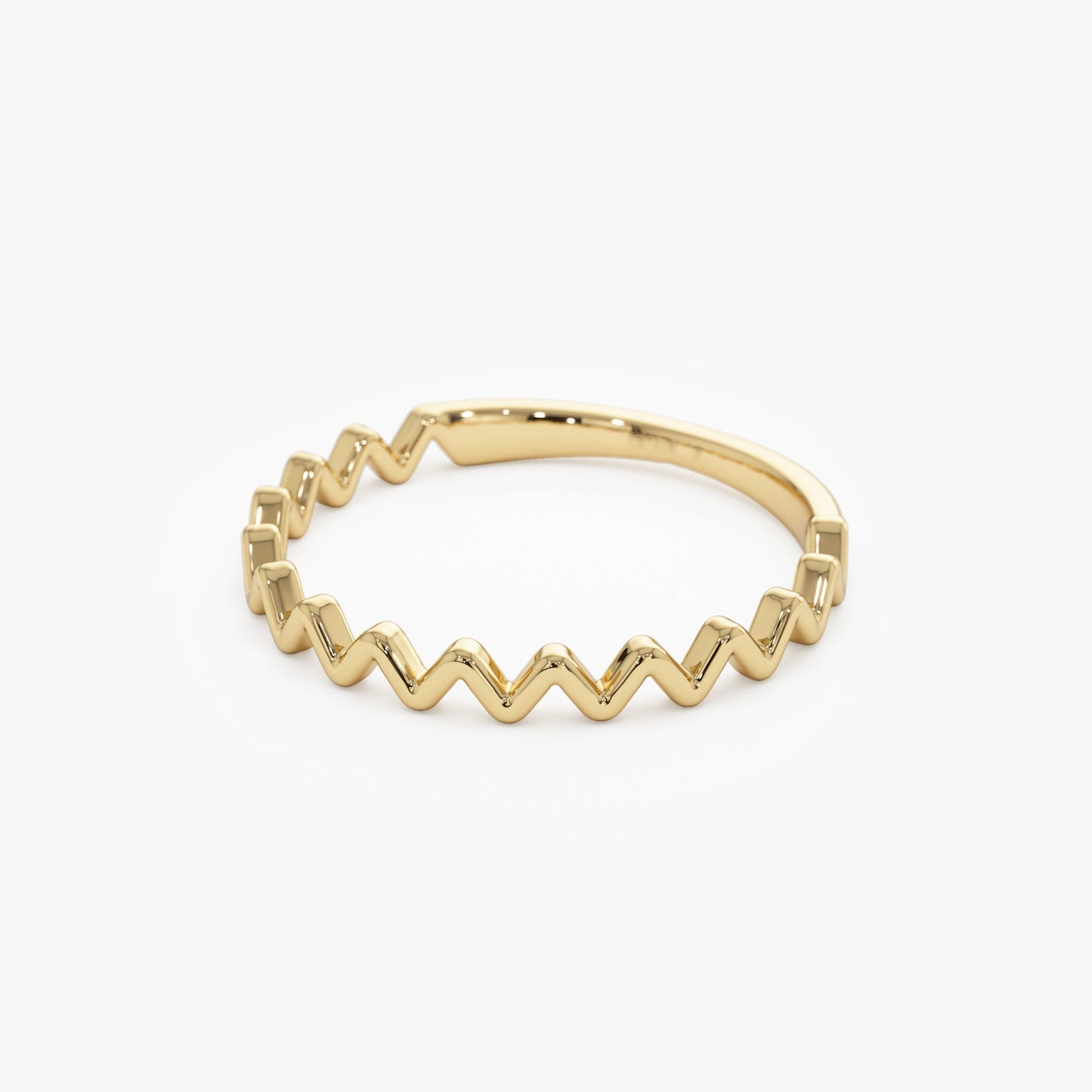 14K High and Low Zig Zag Ring - Geum Jewels